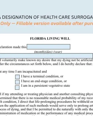 LIVING WILL & DESIGNATION OF HEALTH CARE SURROGATE