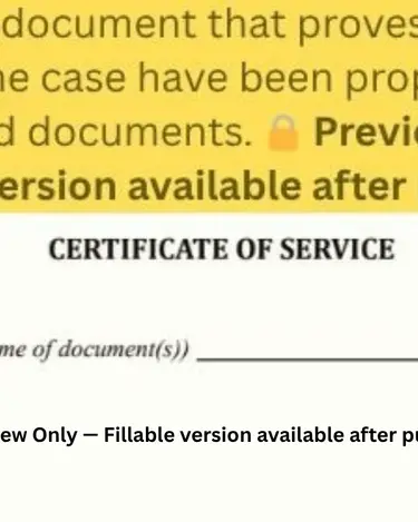 CERTIFICATE OF SERVICE