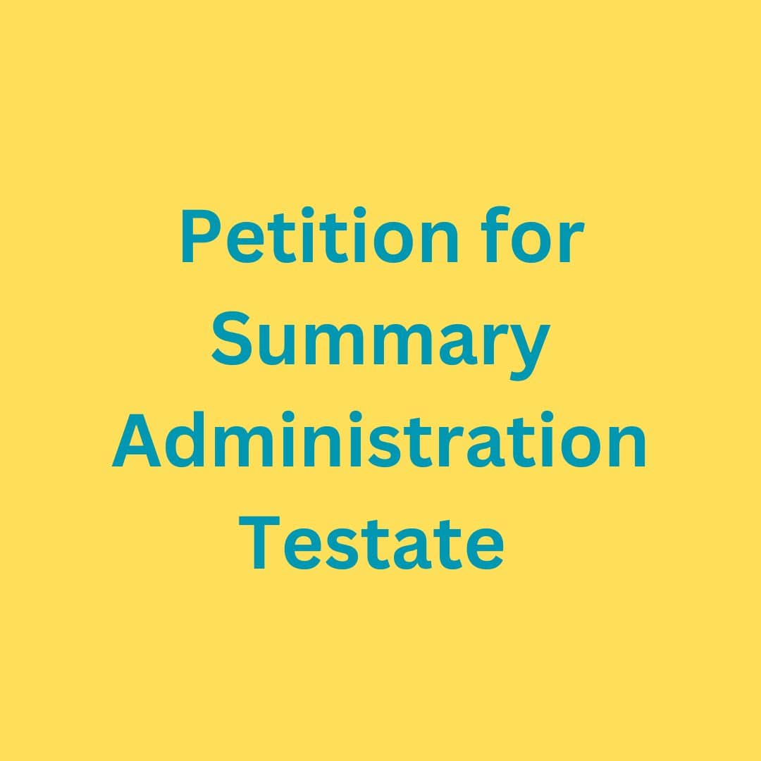 Petition for Summary Administration Testate – FL Resident 