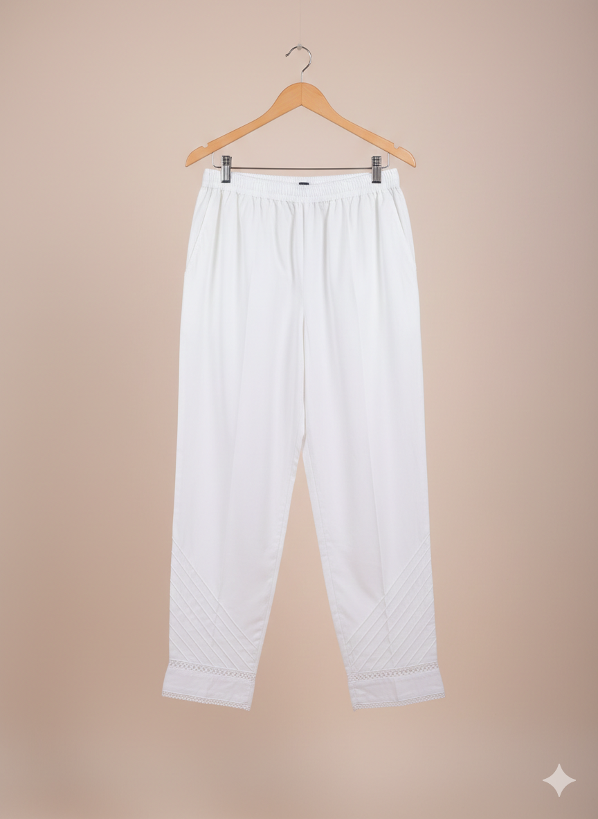 White Cotton Trousers