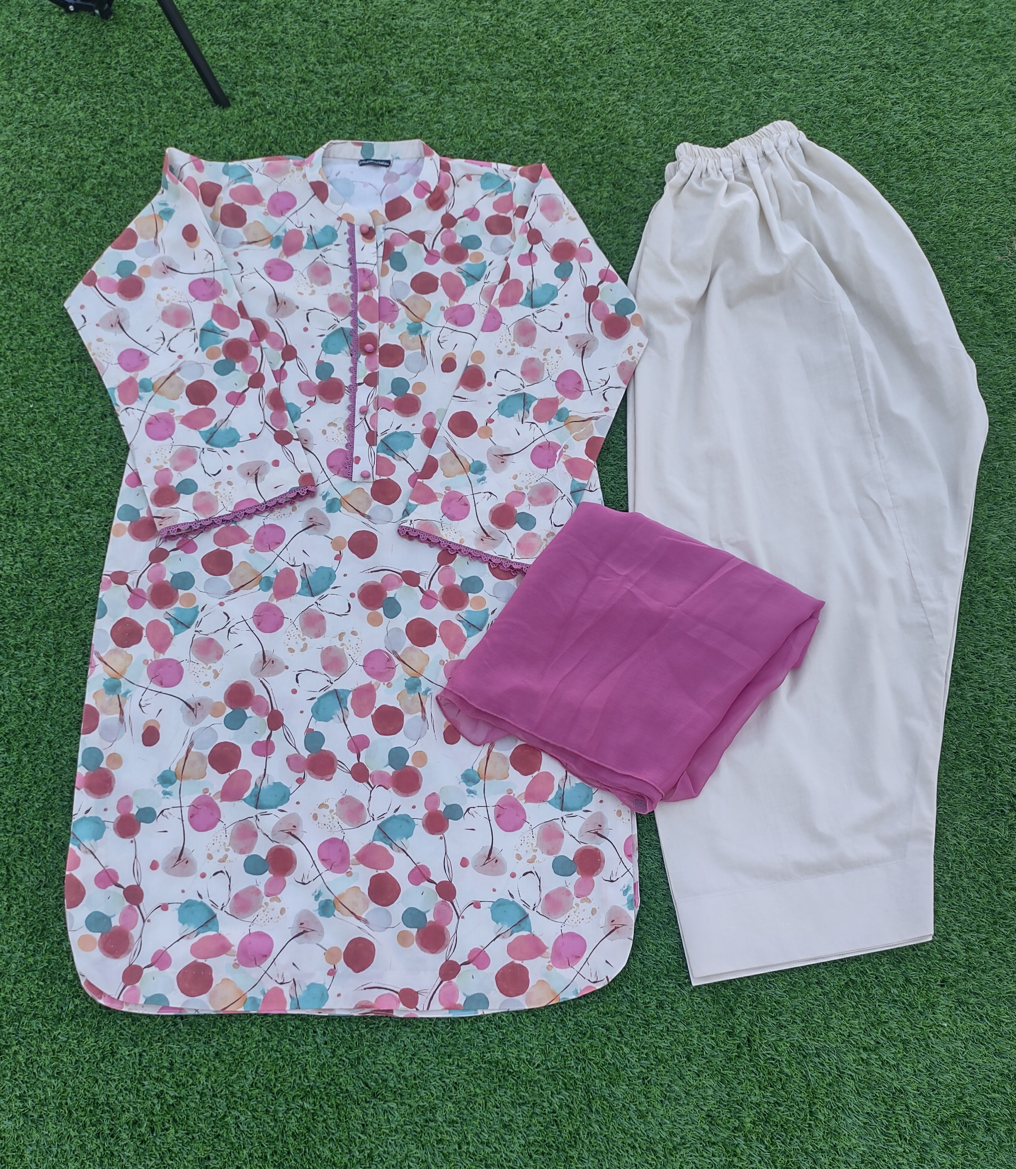 Printed Lawn Suit with Bamber Chiffon Dupatta