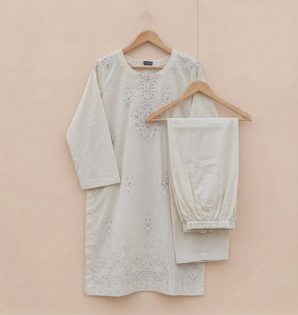 Yellow  Embroidered Kurta set