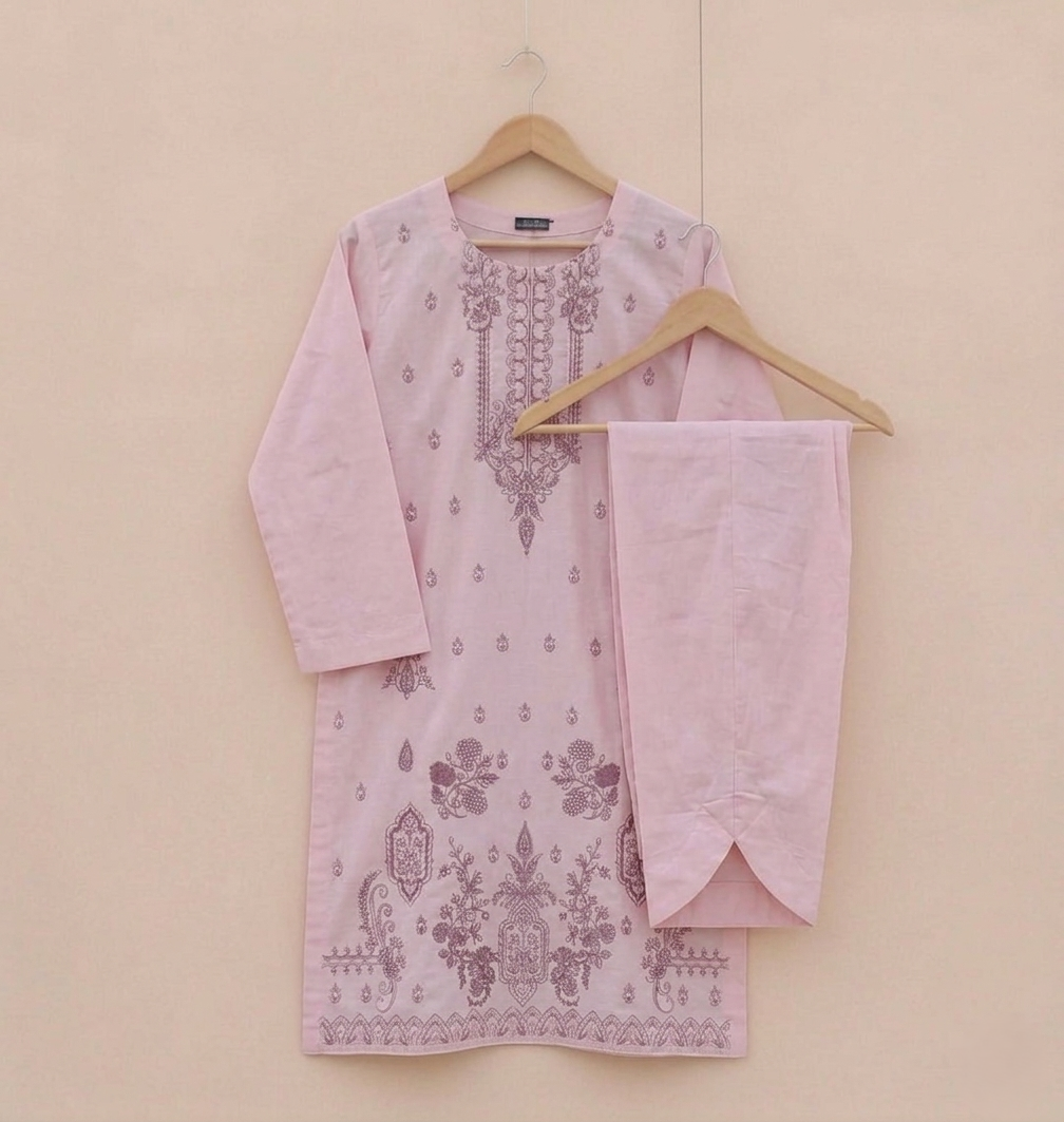 Pink Embroidered Kurta Set