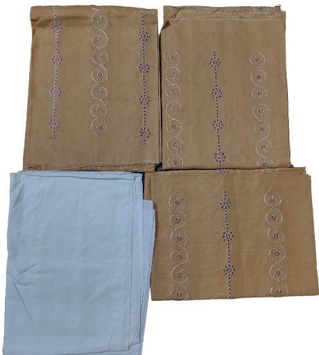 Skin-Brown Embroidered Suit