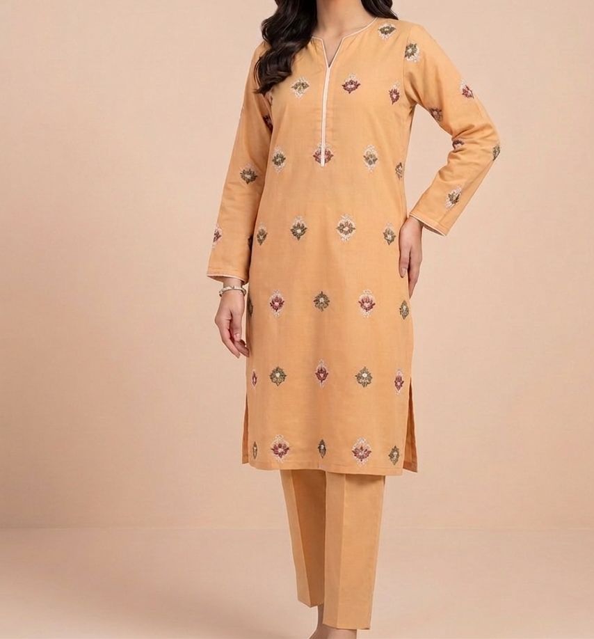 Yellow Embroidered Suit