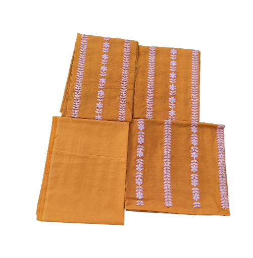 Mustered Embroidered Suit