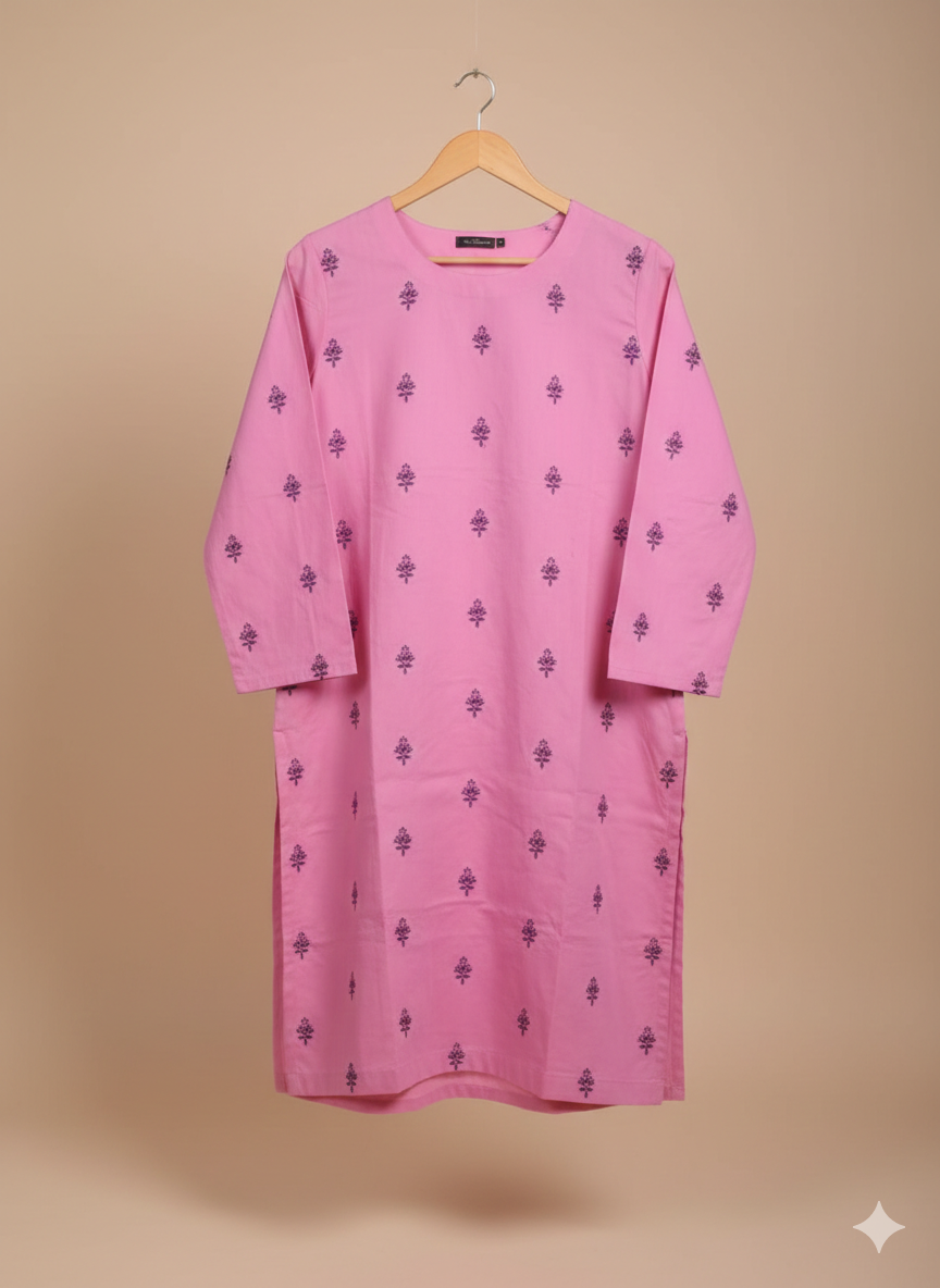 Pink Embriodered Kurti