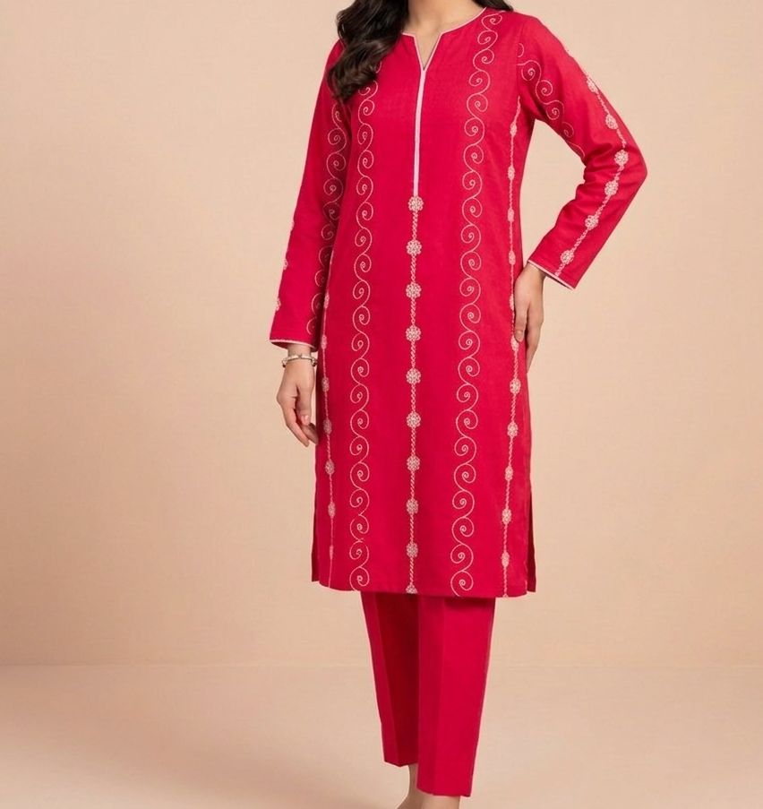 Red Embroidered Suit