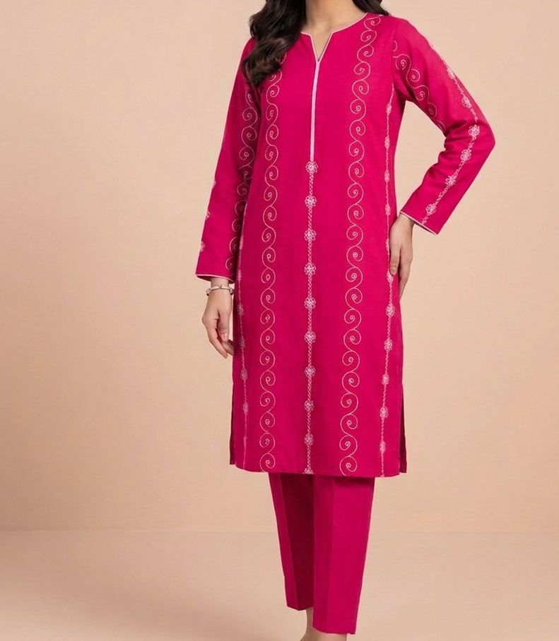 Pink Embroidered Suit