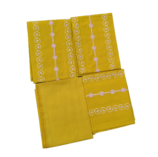 Mustered Embroidered Suit