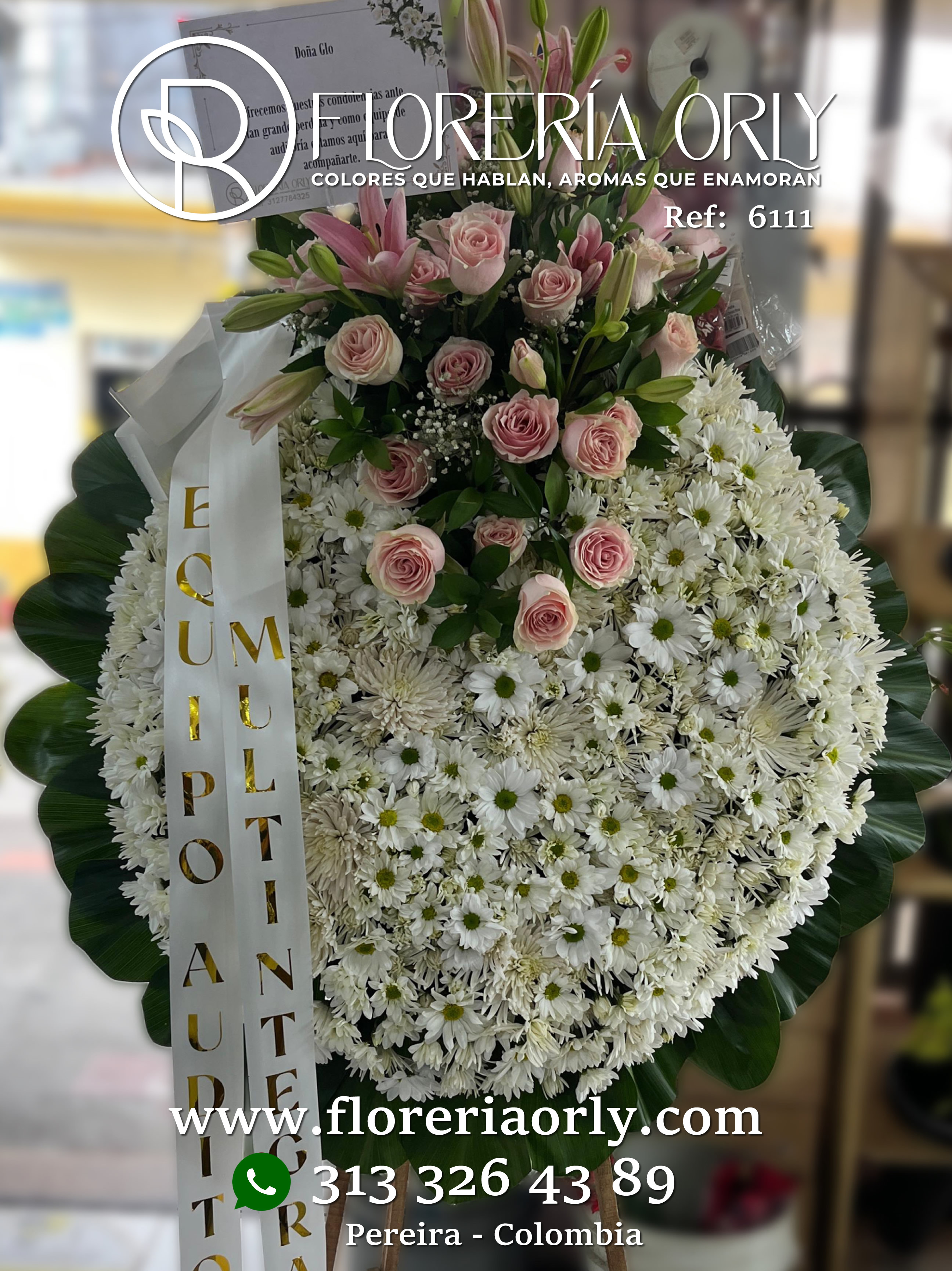 Corona Fúnebre Referencia 6111 | Coronas para funeral en Pereira