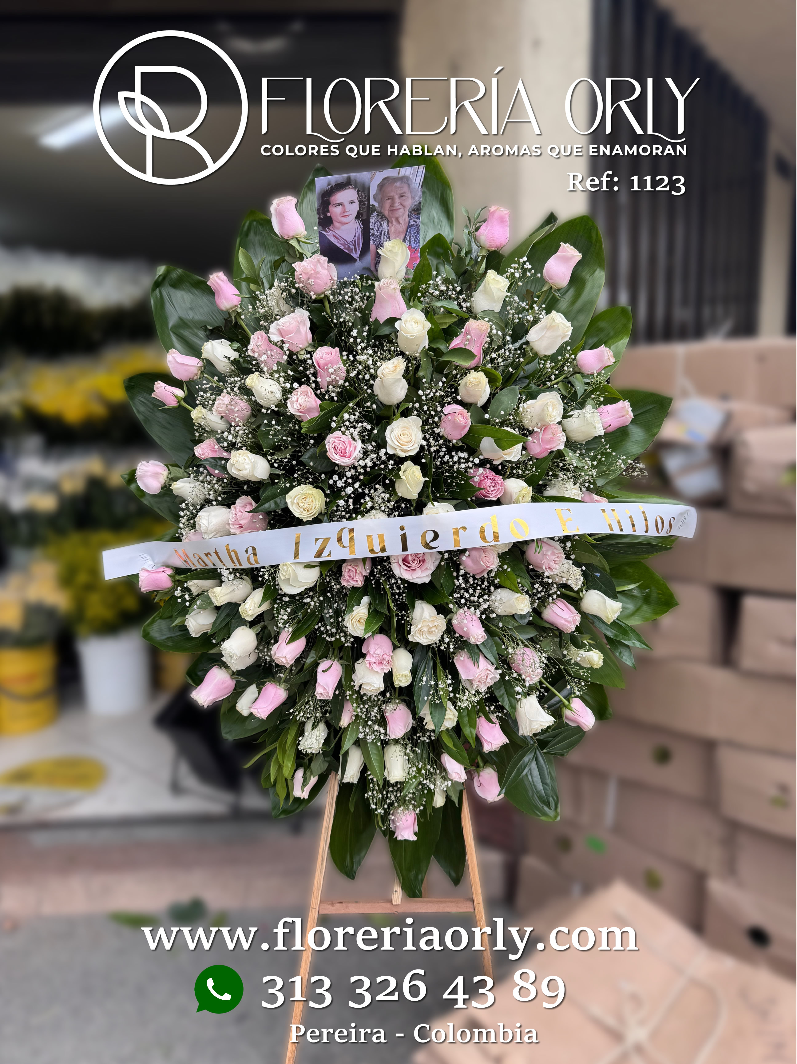 Corona Fúnebre Referencia 1123 | Arreglos Funerarios Pereira