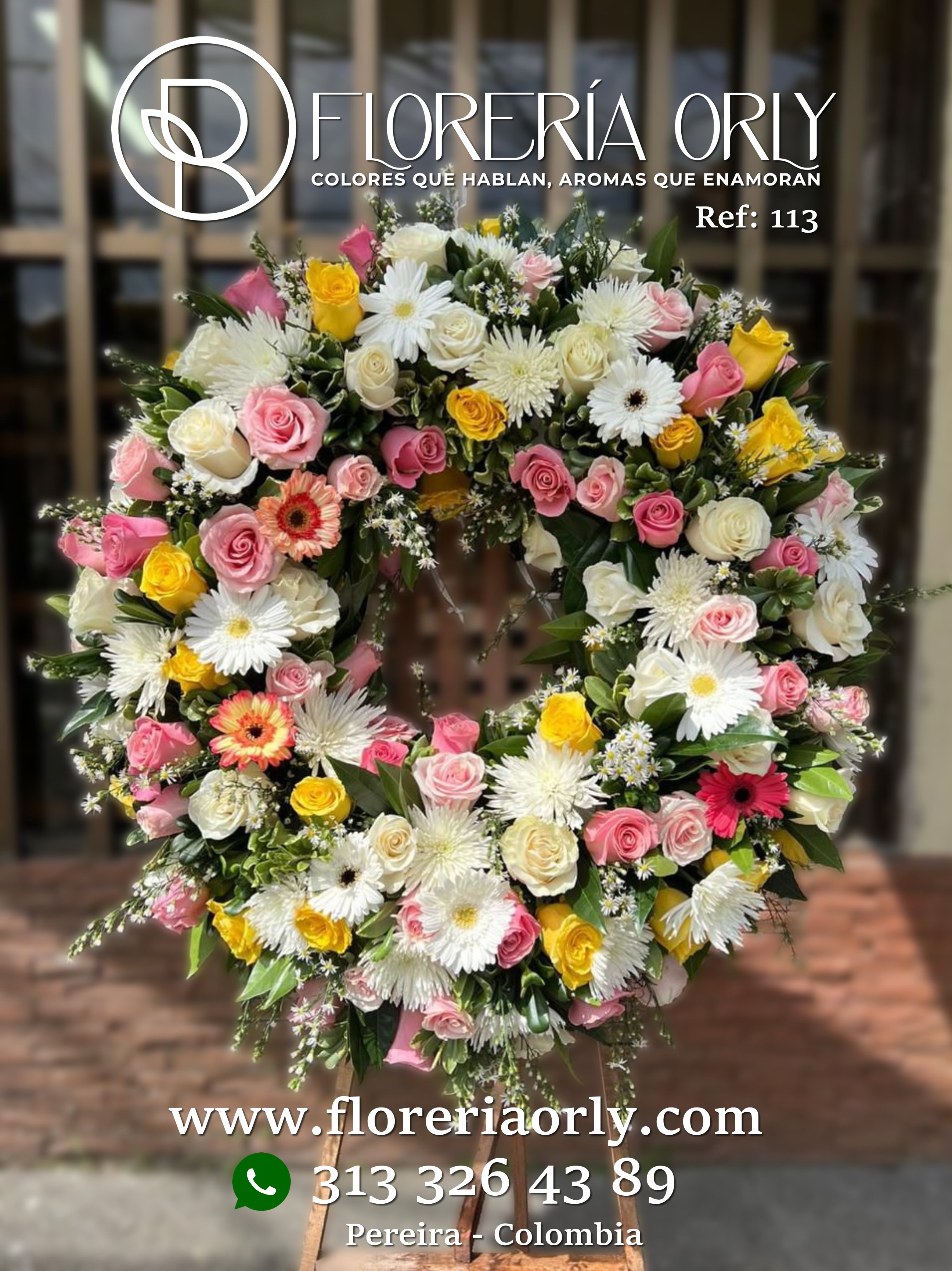 Corona Fúnebre Referencia 113 | Coronas para funerales económicas en Pereira 