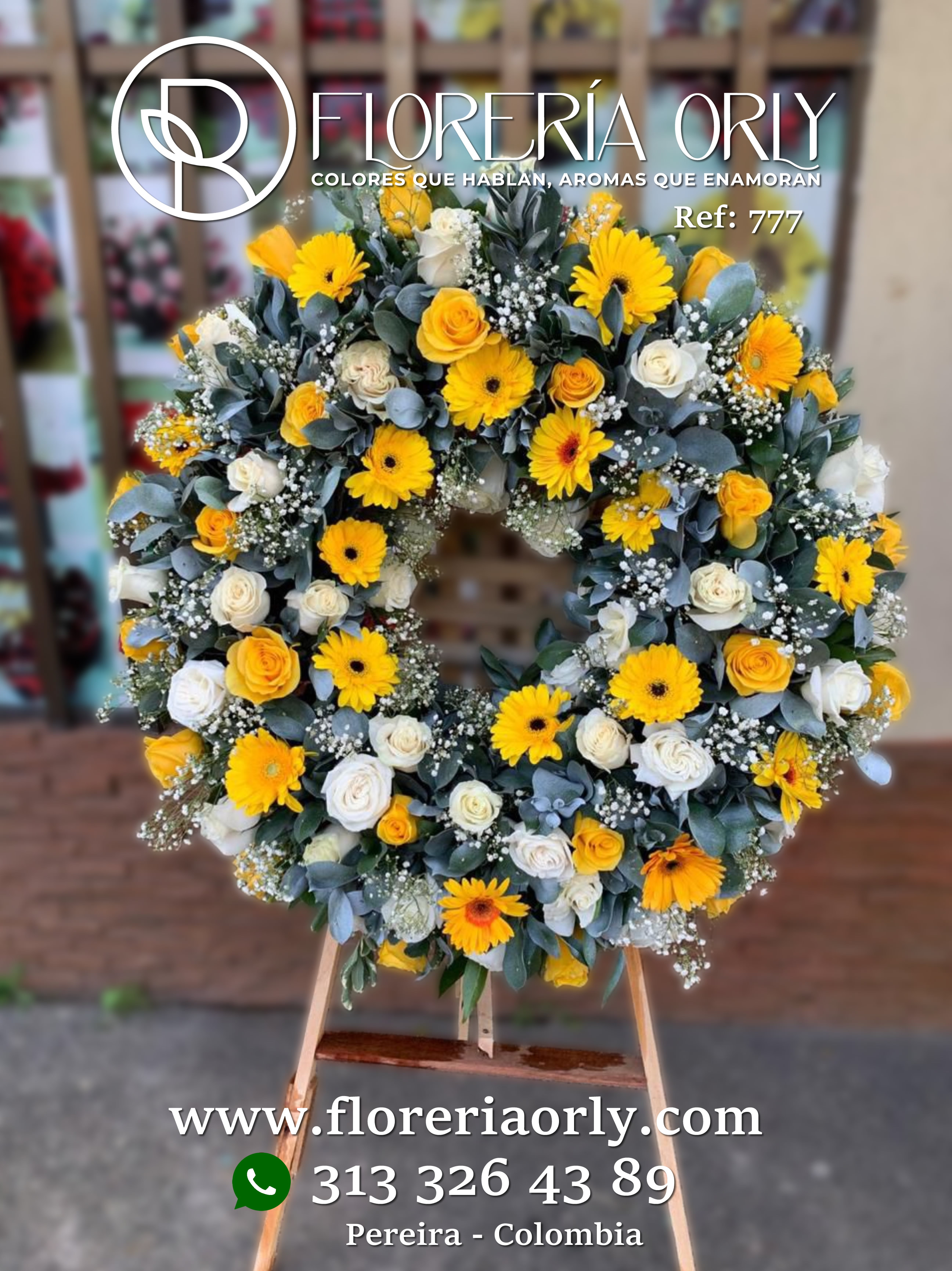 Corona Fúnebre Referencia 777 | Arreglos funerarios en Pereira Colombia