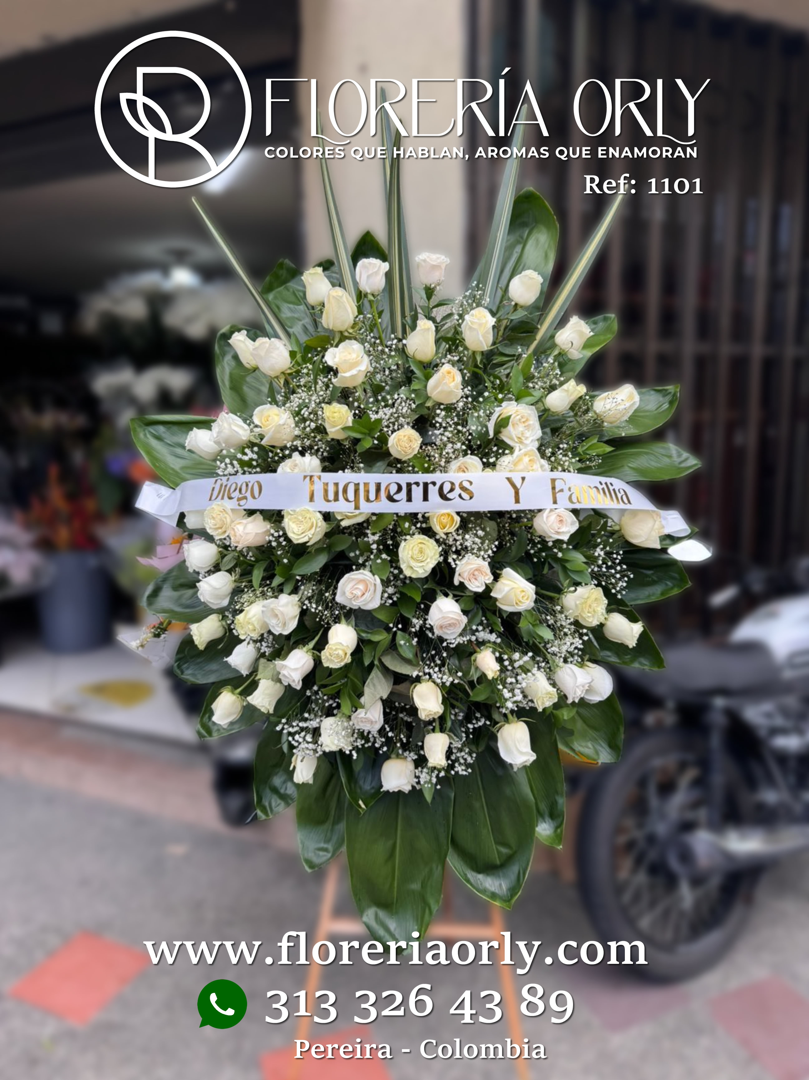 Corona Fúnebre Referencia 1101 | Coronas y Ofrendas Pereira