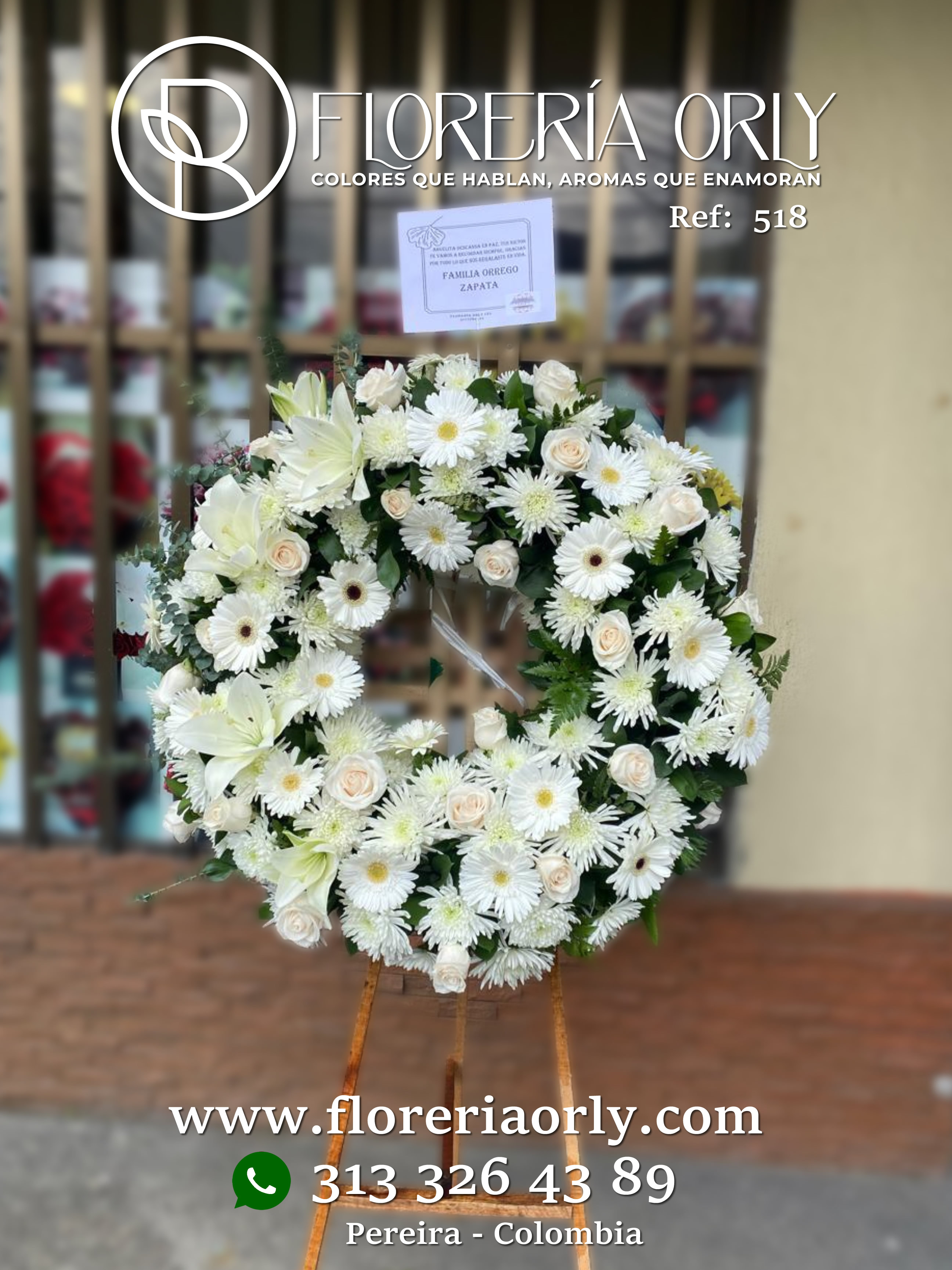 Corona Fúnebre Referencia 518 | Arreglos Funerarios Cementerio Pereira
