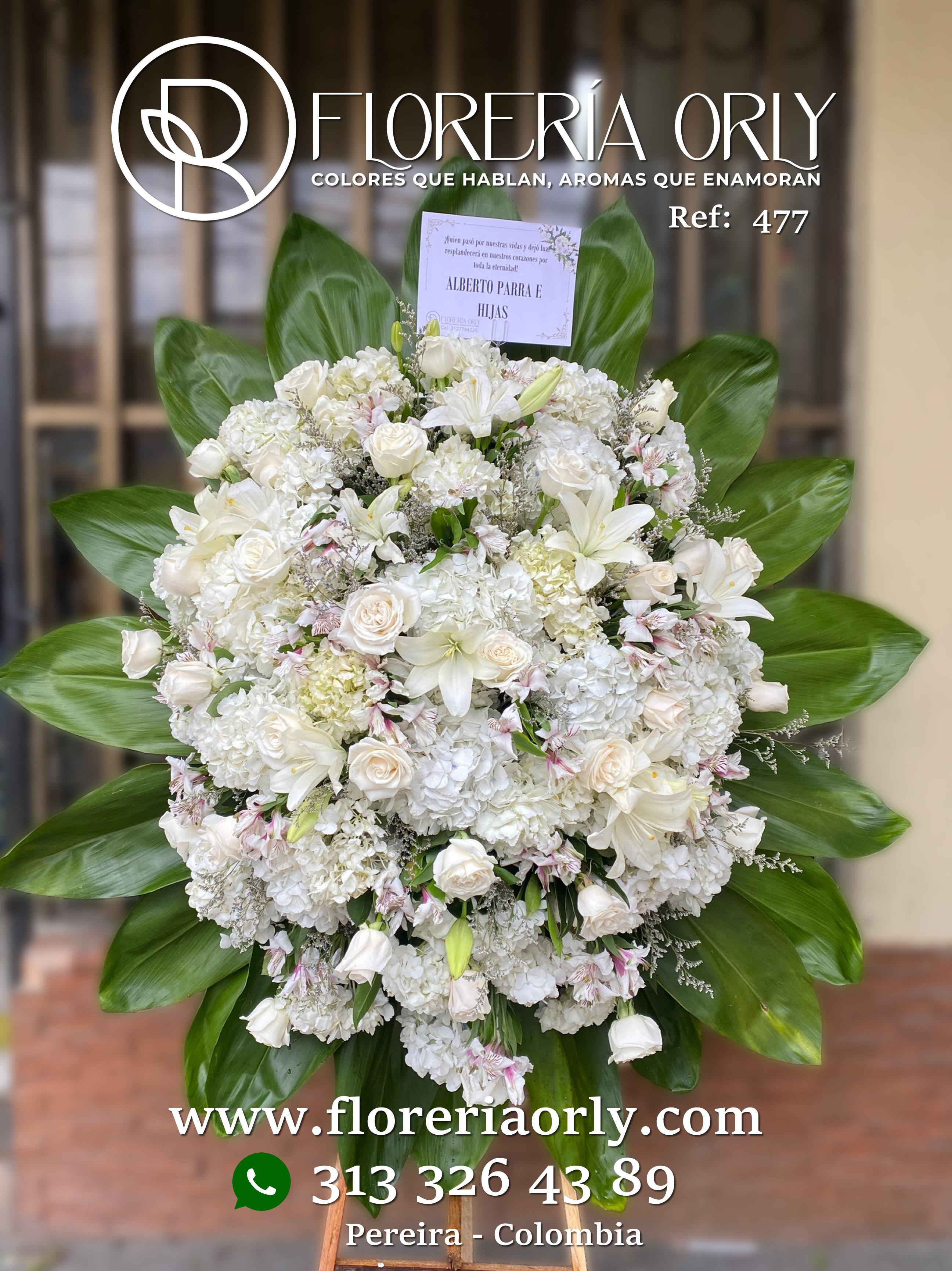 Corona Fúnebre Referencia 477 | Flores para funerales en Pereira