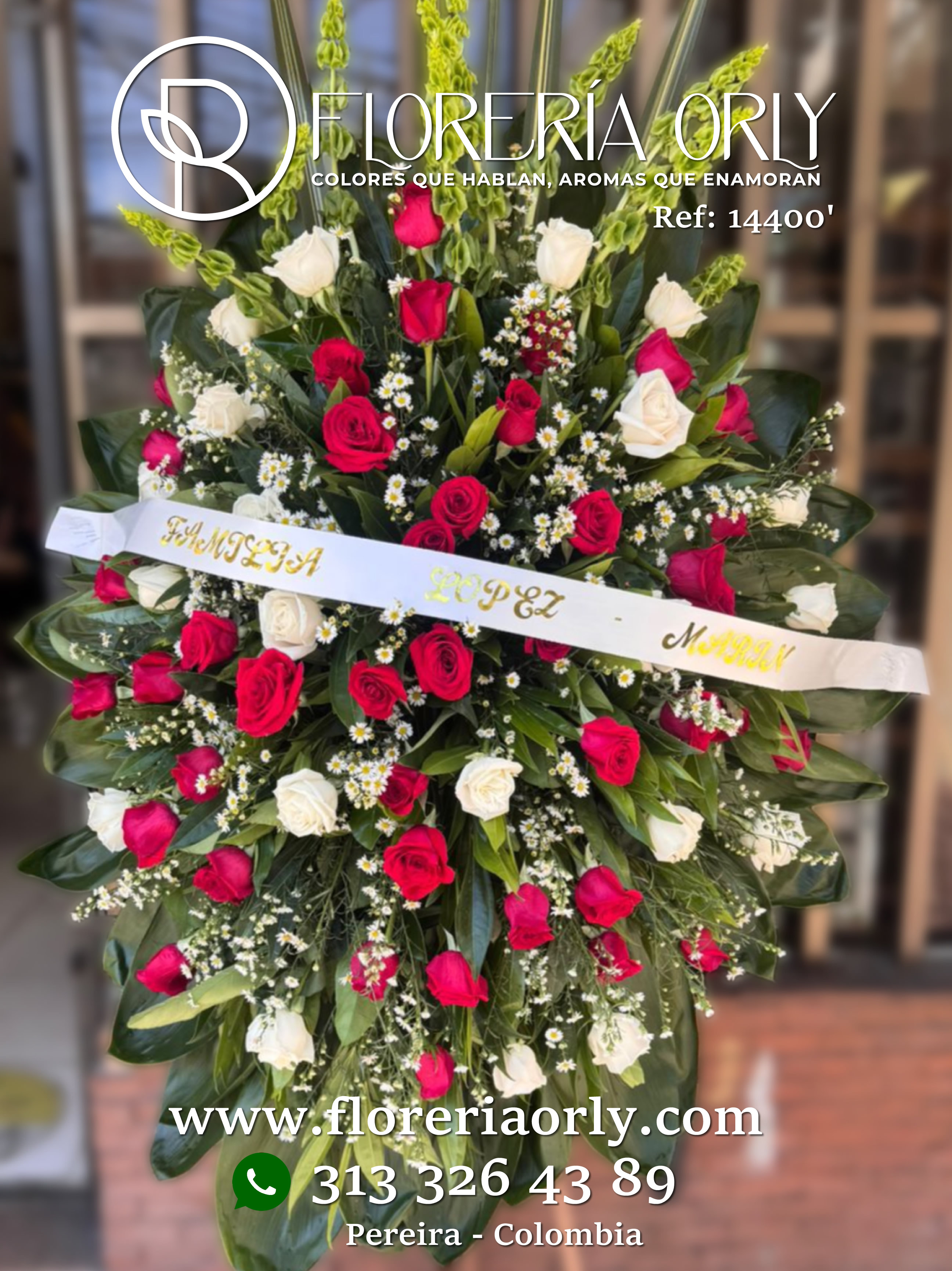 Corona Fúnebre Referencia 14400 | Arreglos funerarios Pereira