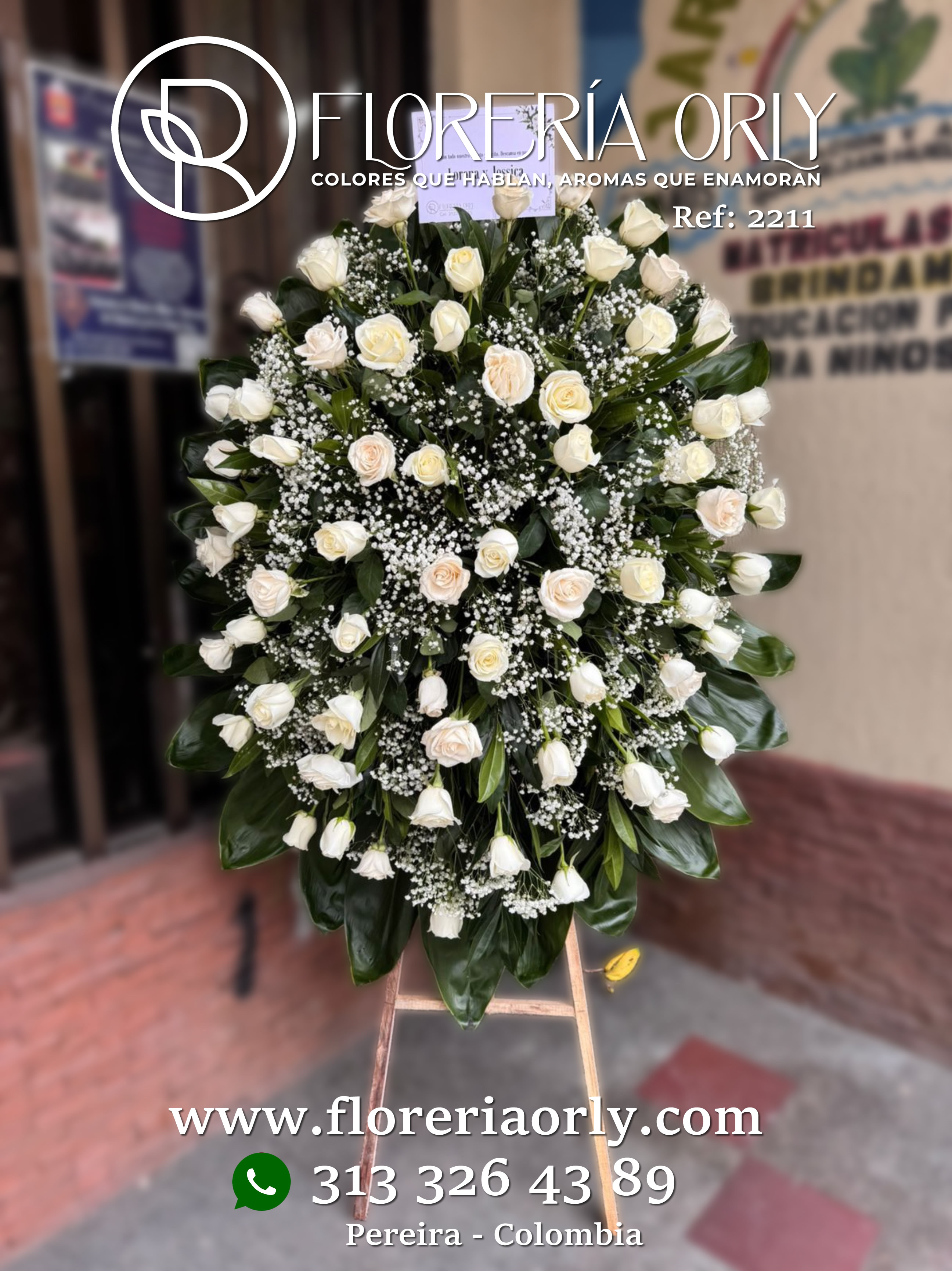 Corona Fúnebre Referencia 2211 | Arreglos fúnebres Dosquebradas Colombia