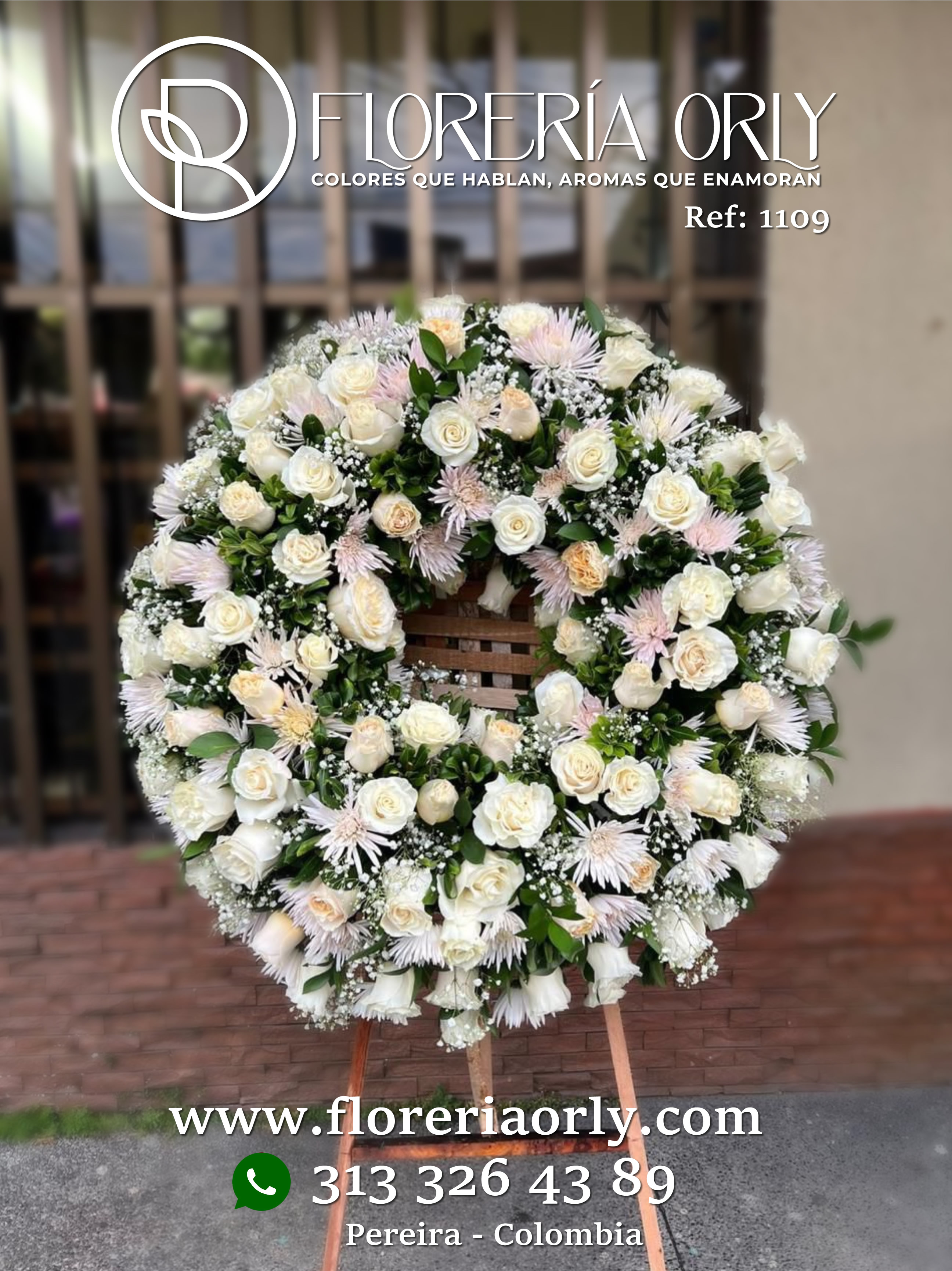 Corona Fúnebre Referencia 1109 | Arreglos Funerarios Cementerio Pereira
