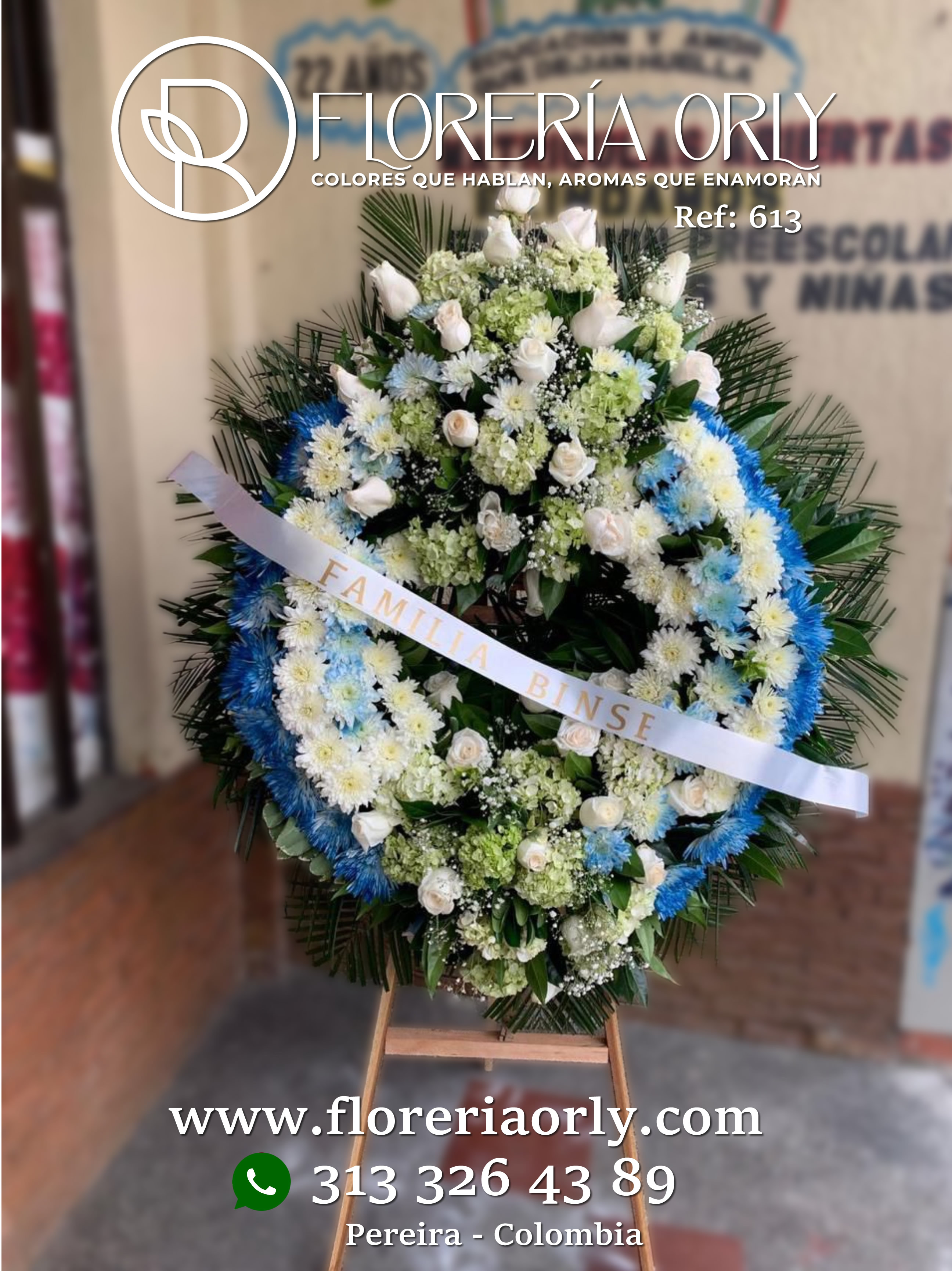Corona Fúnebre Referencia 613 | Arreglos Funerarios Pereira Centro