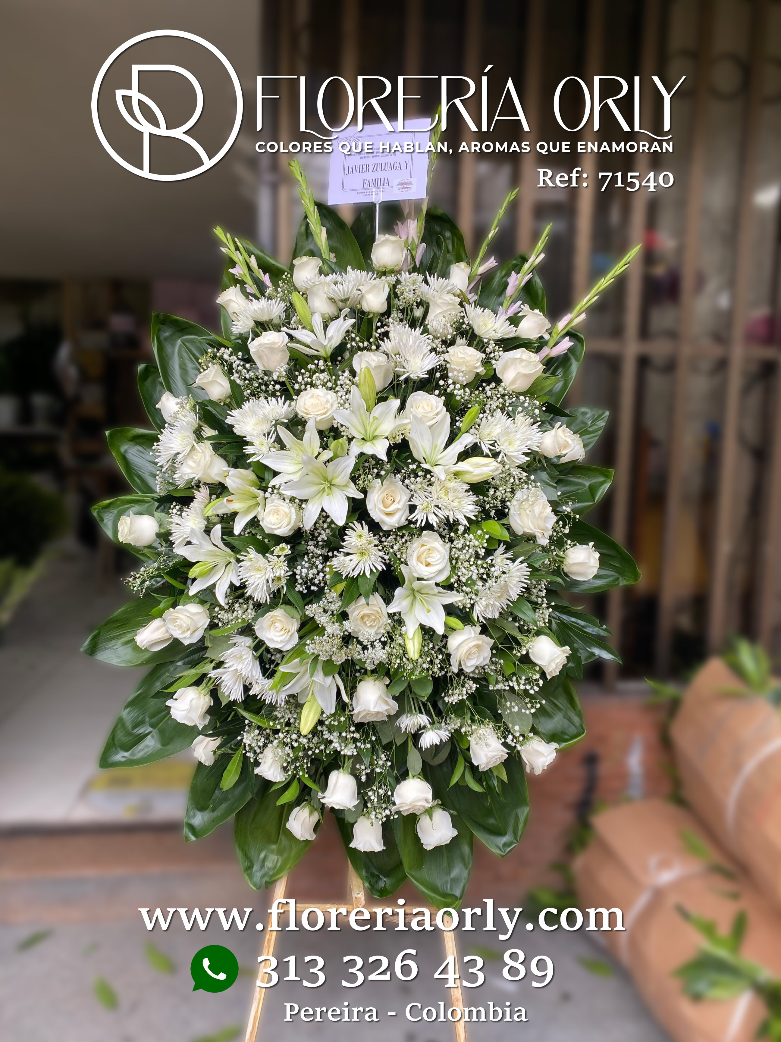 Corona Fúnebre Referencia 71540 | Arreglos Funerarios Pereira