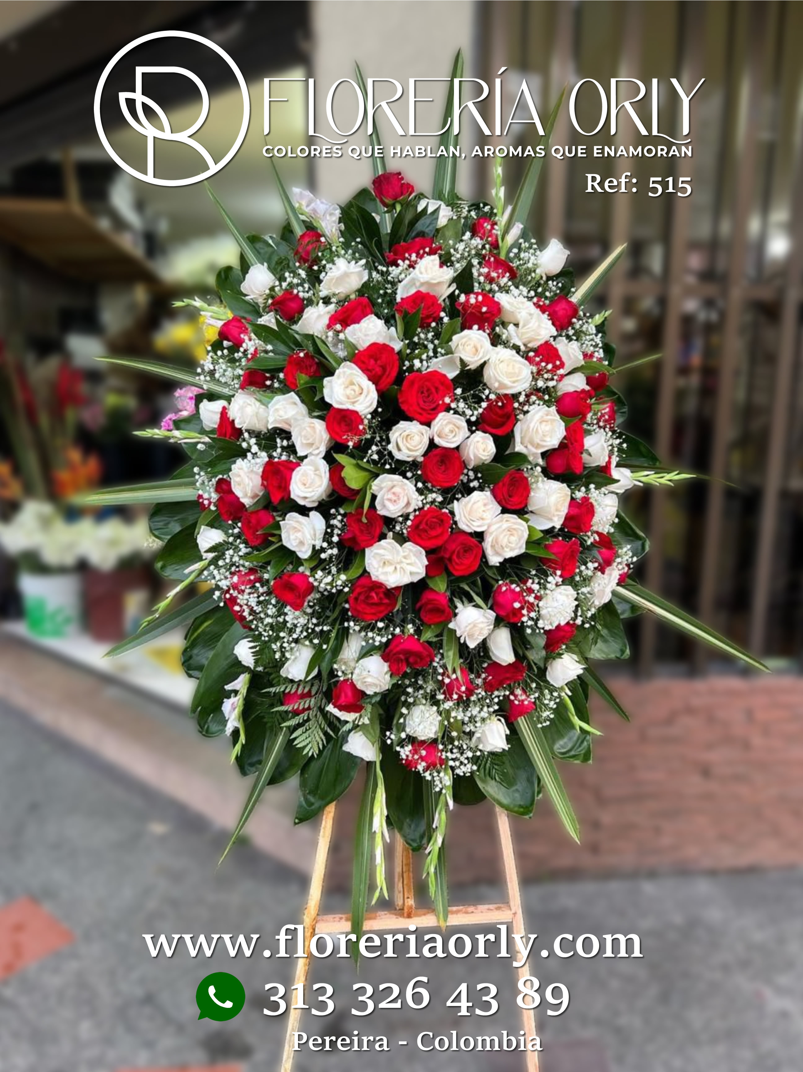 Corona Fúnebre Referencia 515 | Flores Fúnebres Pereira