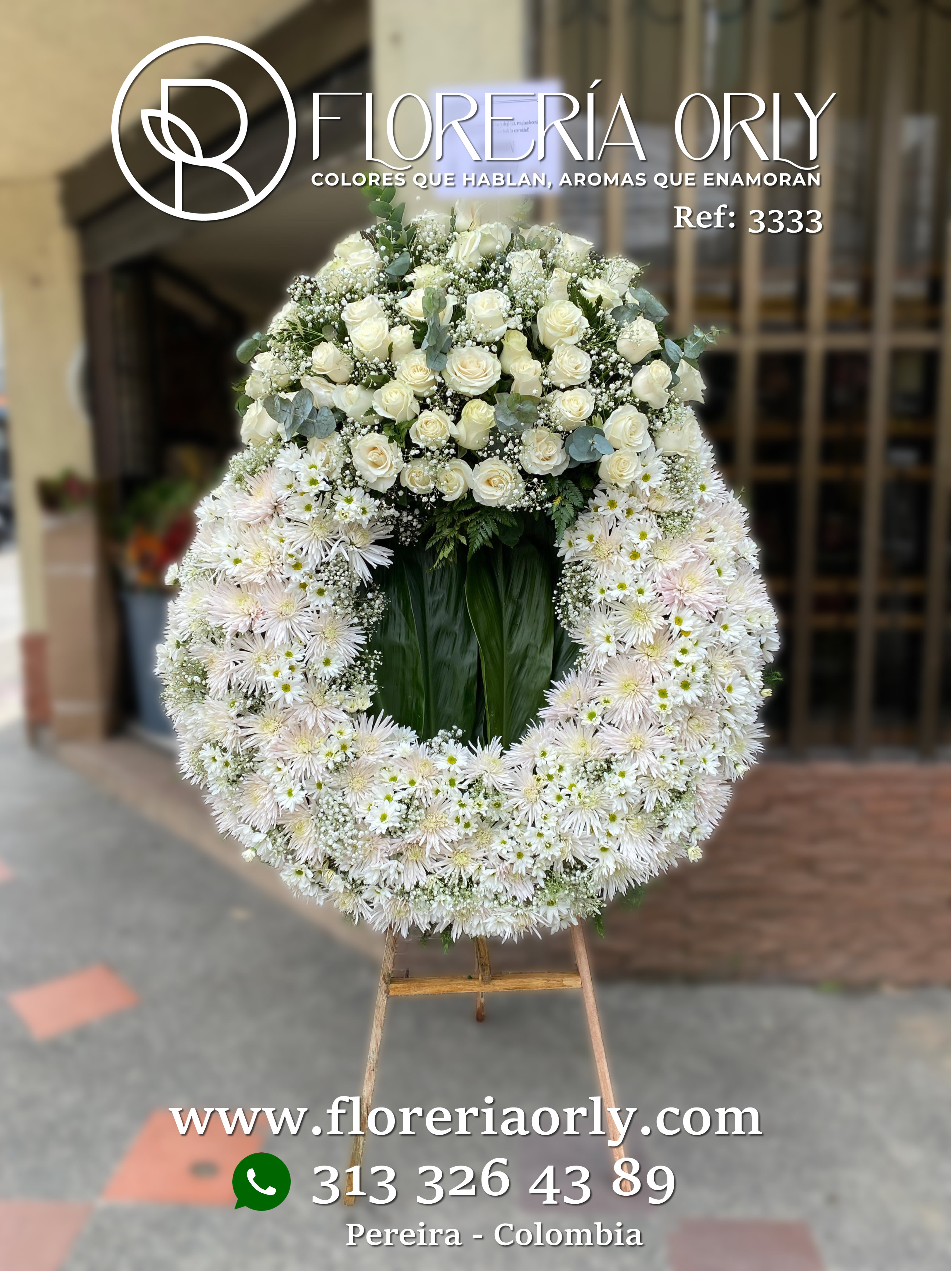 Corona Fúnebre Referencia 3333 | Arreglos funerarios Pereira