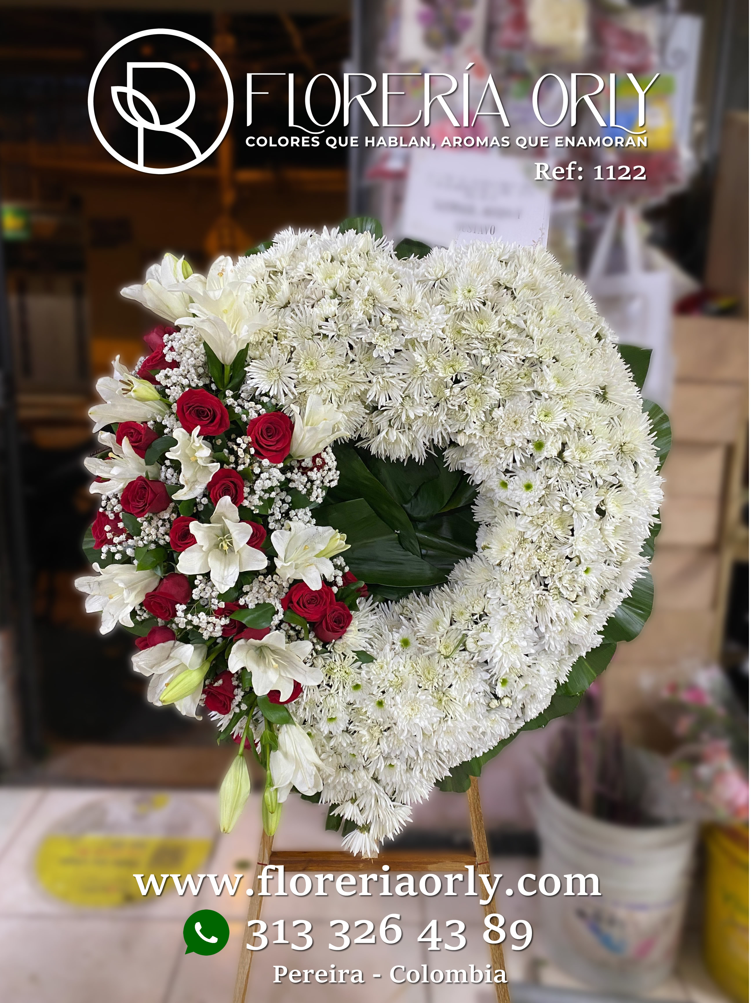 Corona Fúnebre Referencia 1122 | Arreglos funerarios Pereira y Dosquebradas