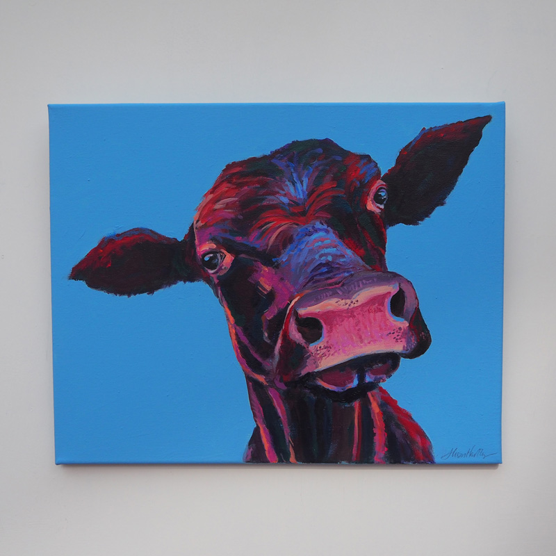 Colorful Cow Portrait Canvas