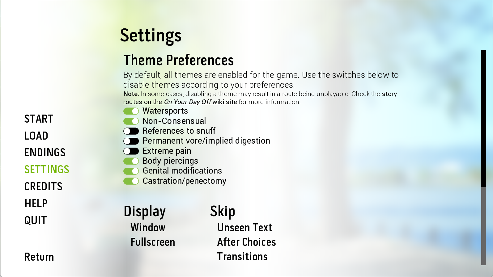 On Your Day Off Demo V0.5.2—macOS