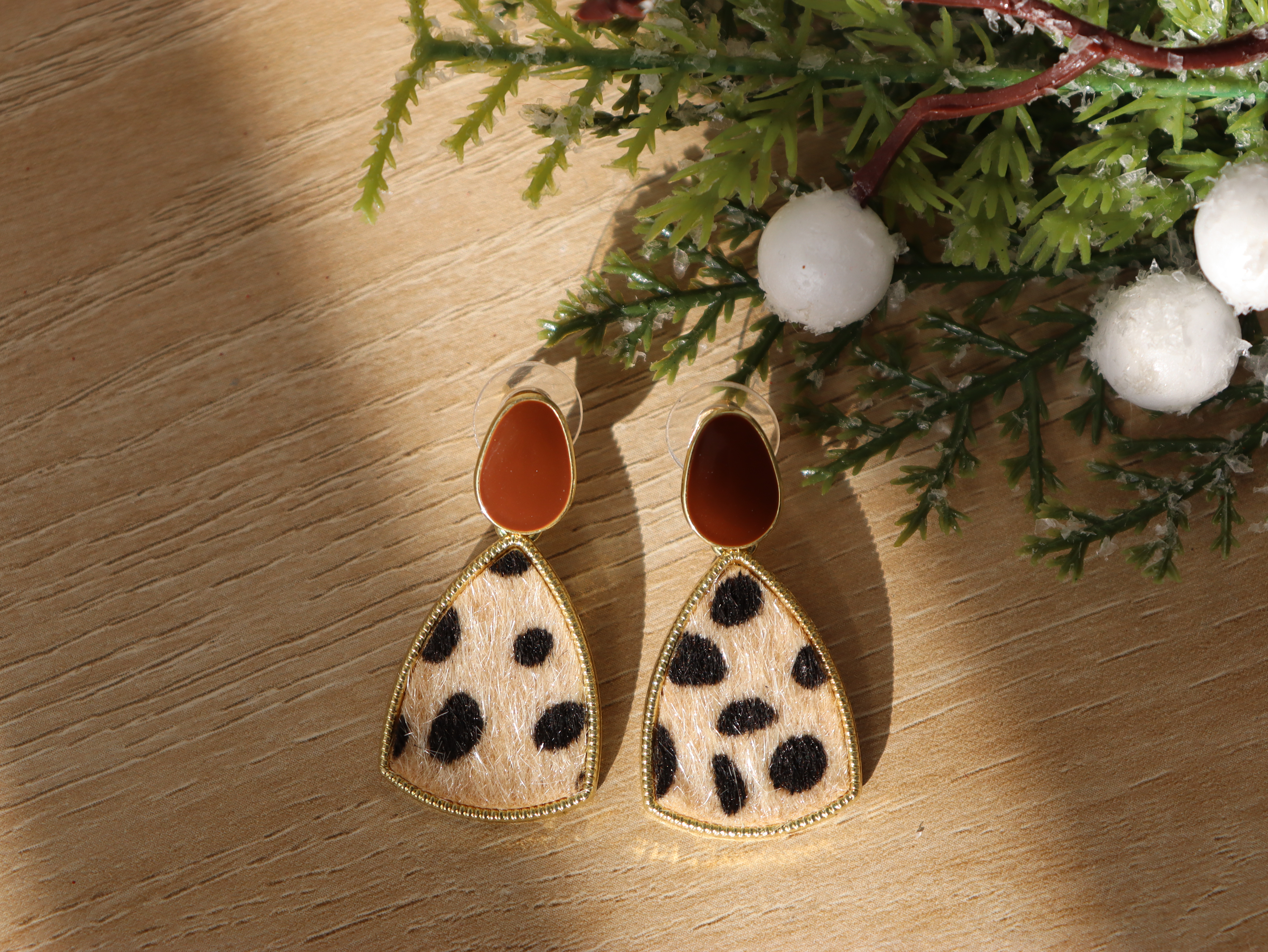 Leopard Print Statement Earrings