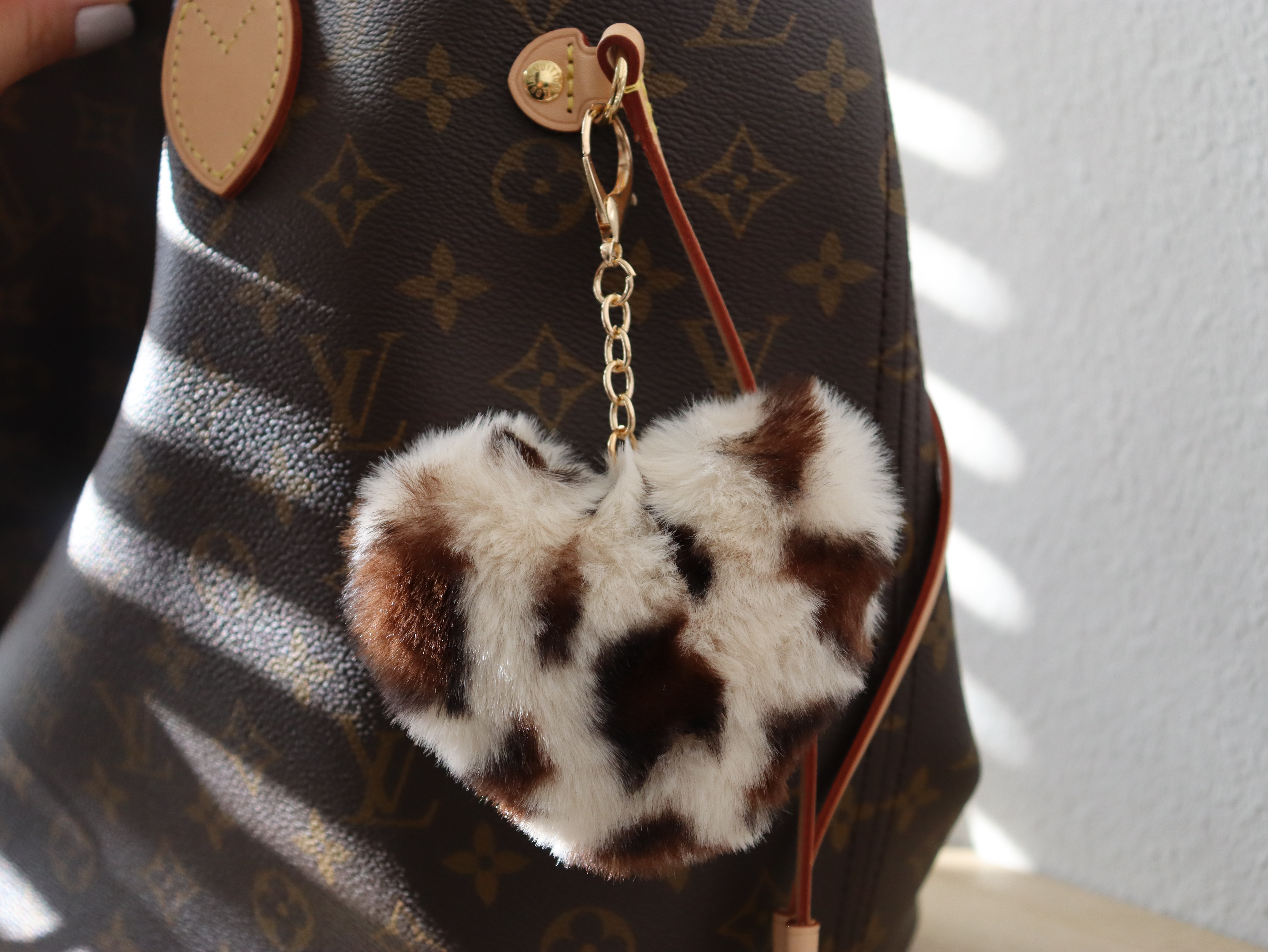 Faux Fur Heart Bag Charm