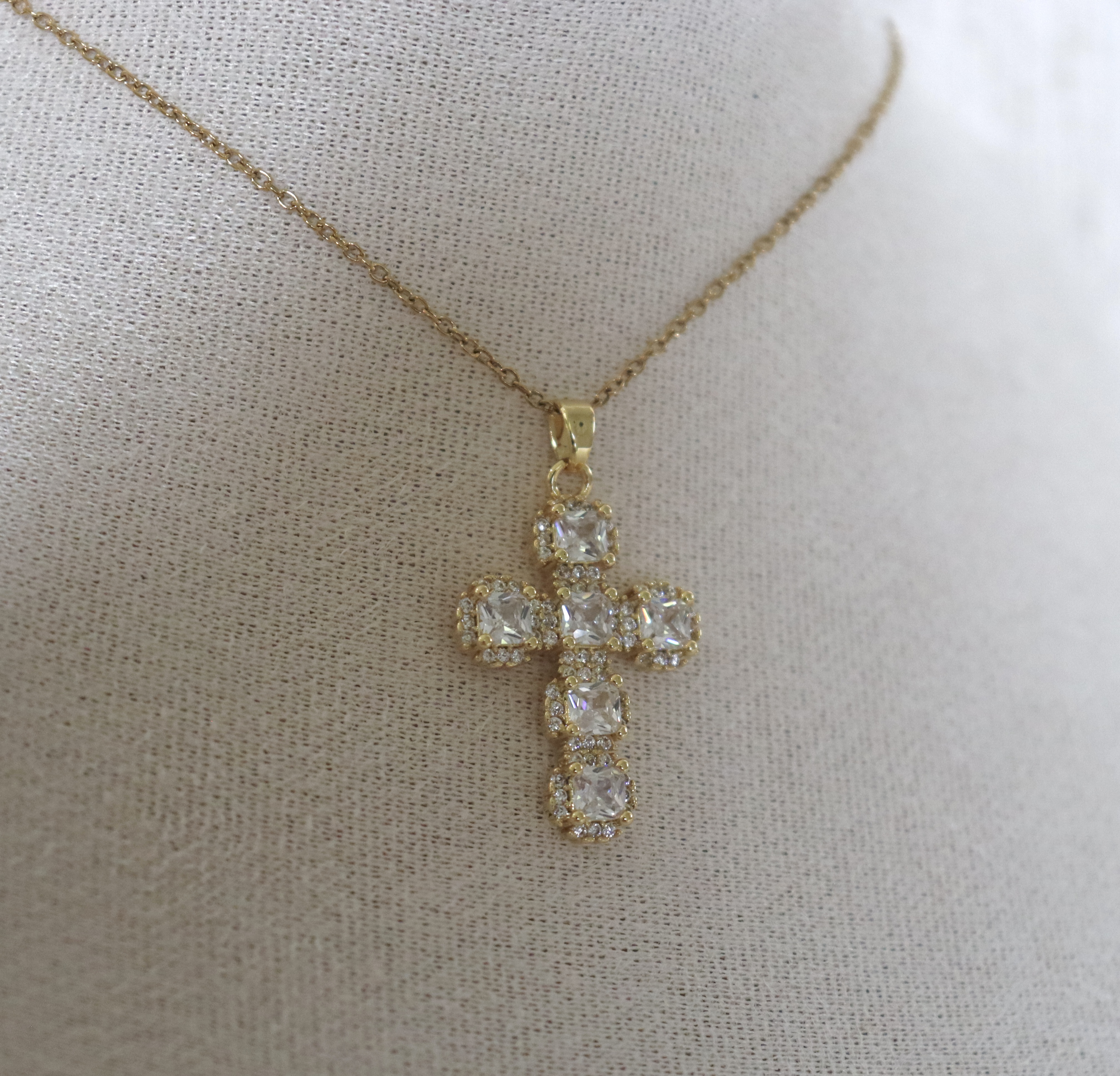 Gold Cross Pendant Necklace