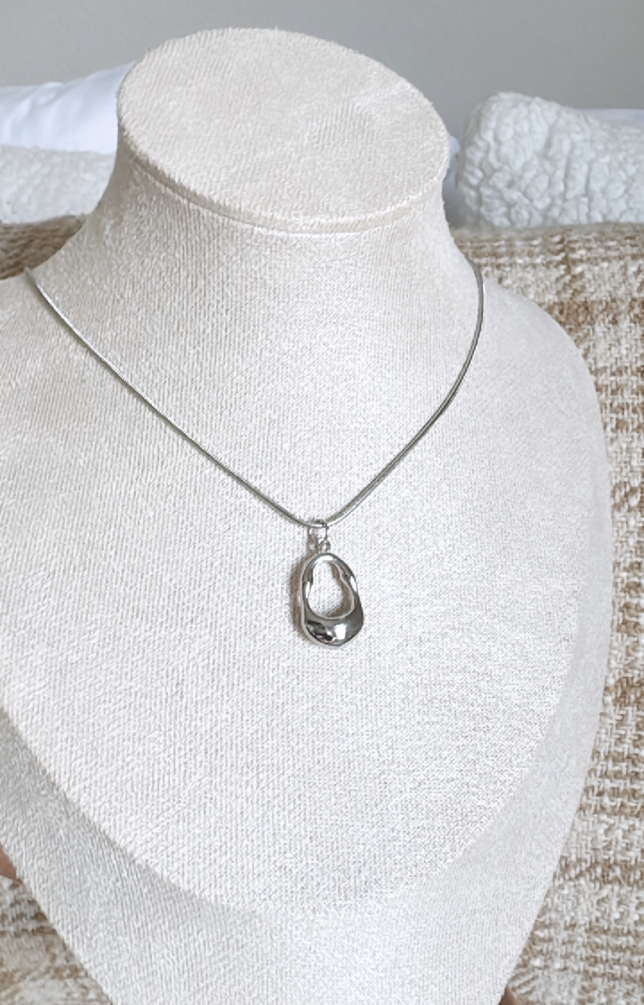 Silver Abstract Pendant Necklace