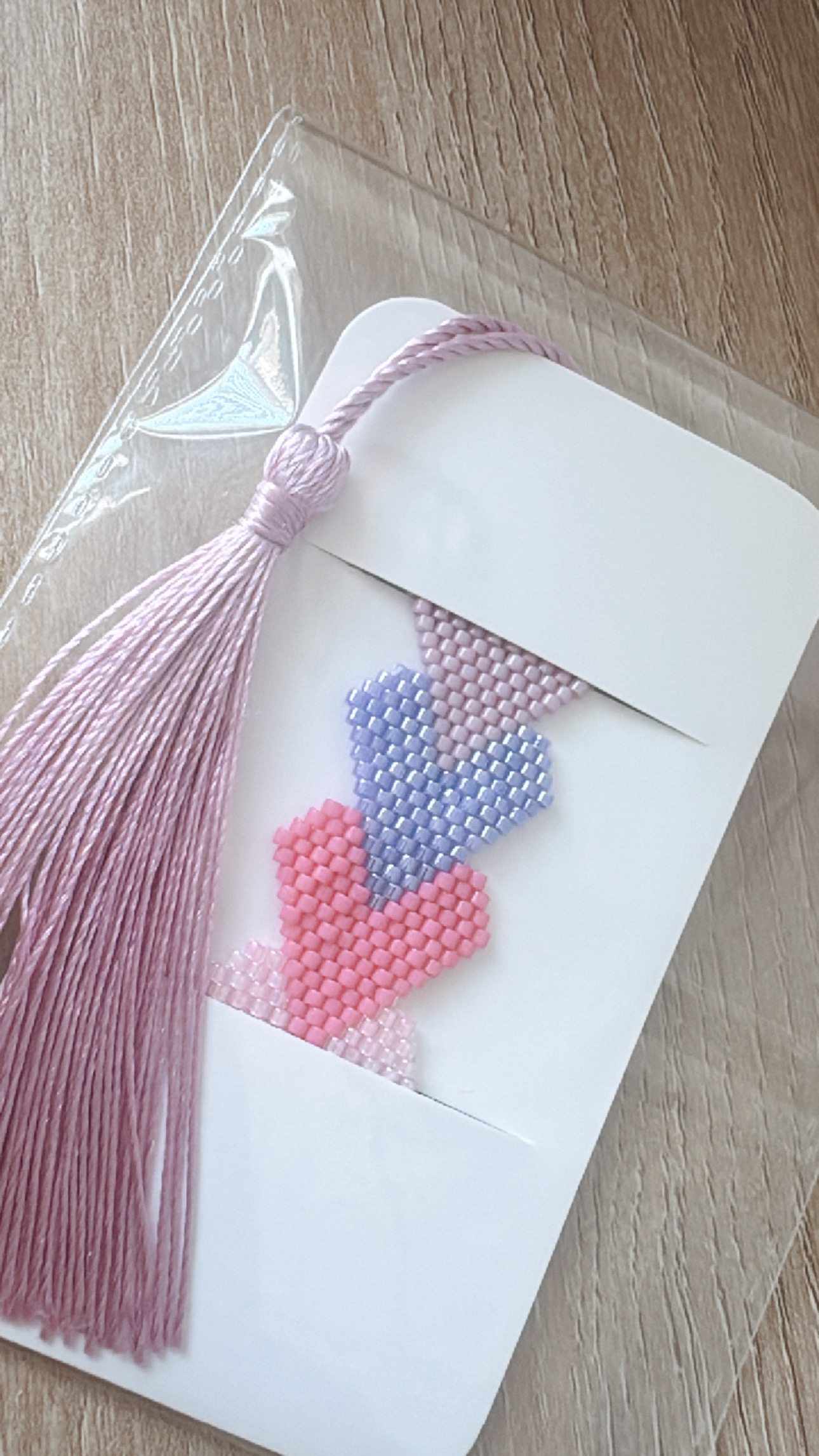 Handmade Beaded Heart Bookmarks