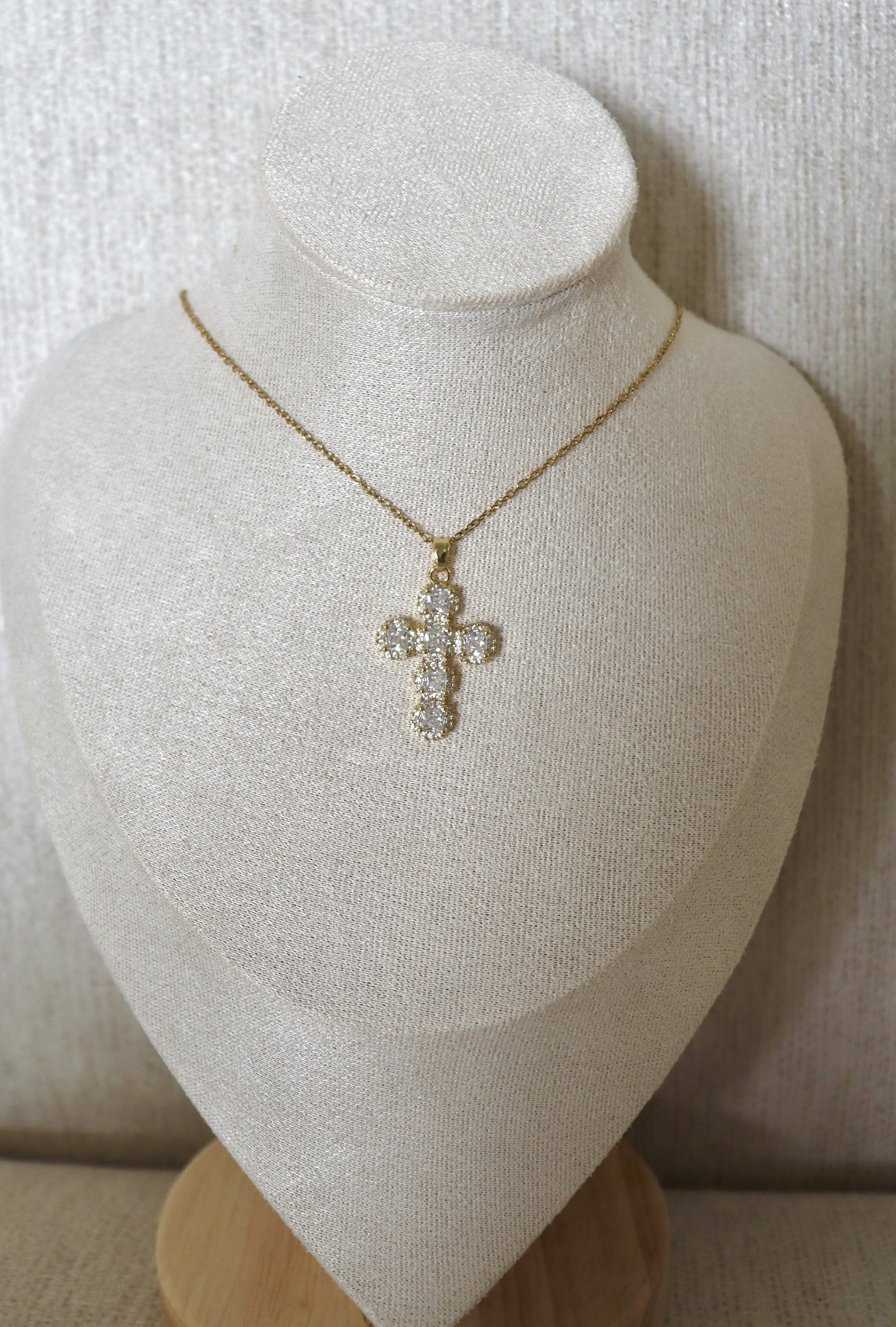 Gold Cross Pendant Necklace