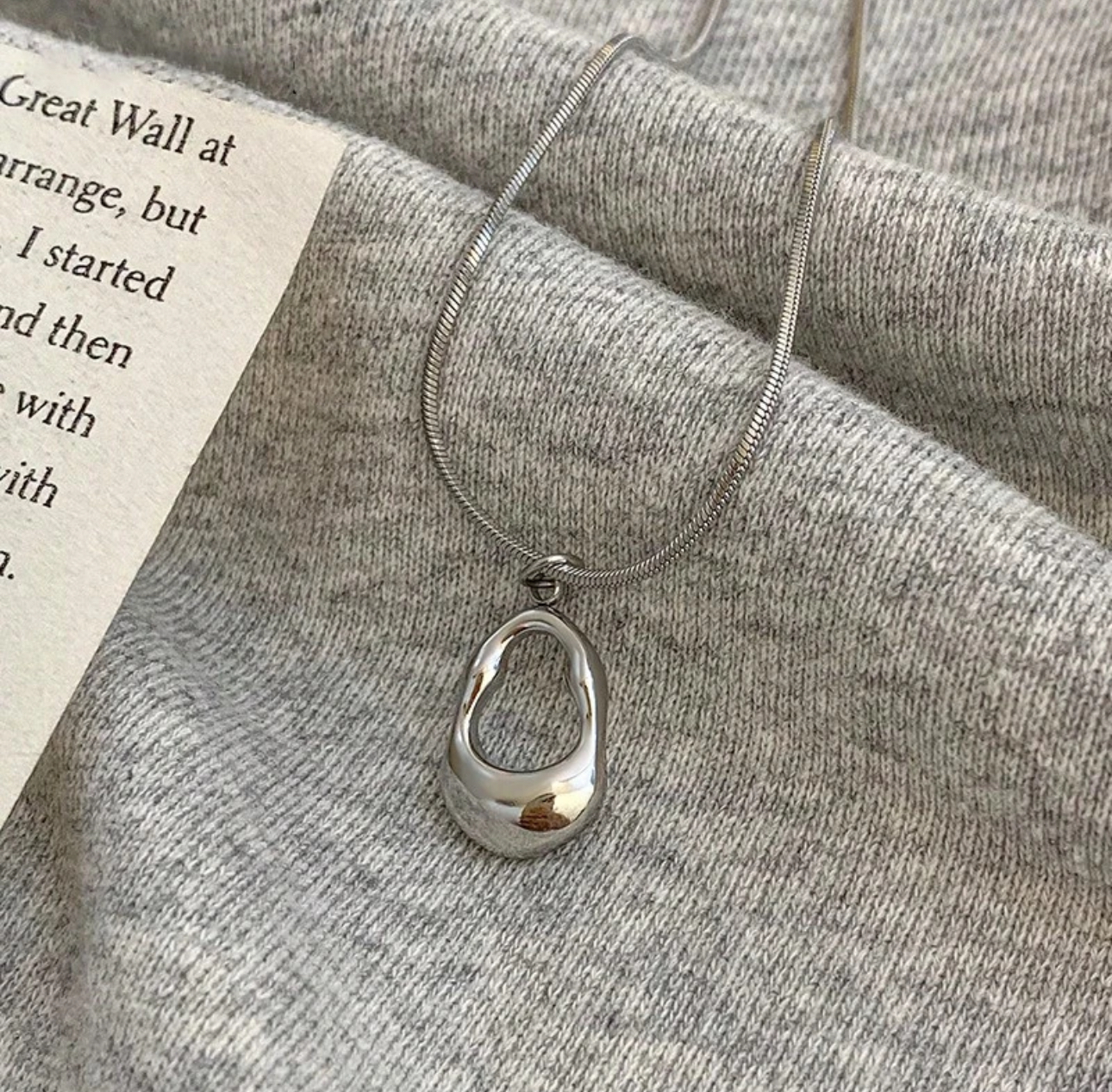 Silver Abstract Pendant Necklace