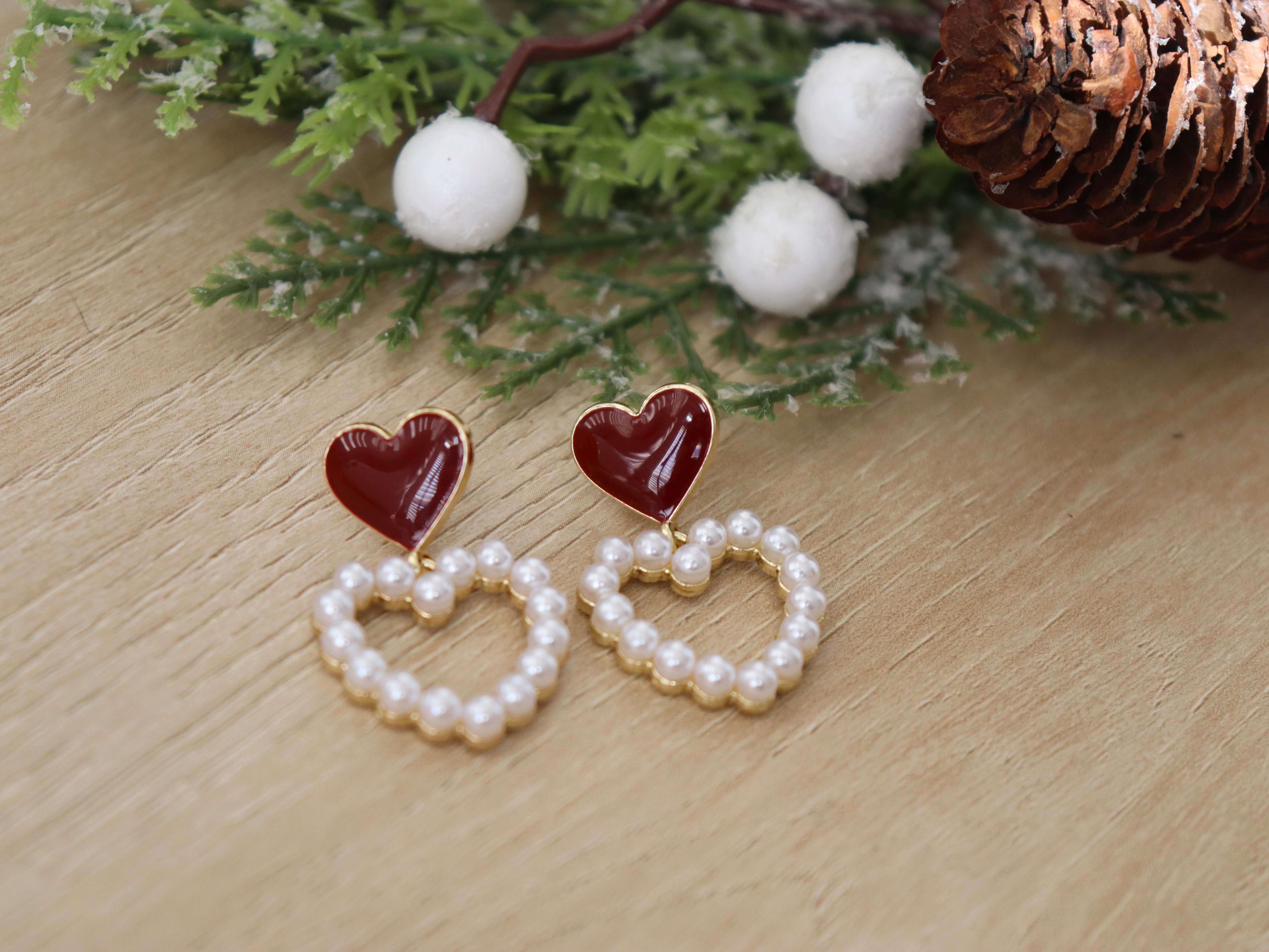 Heart-shaped Pearl Earrings