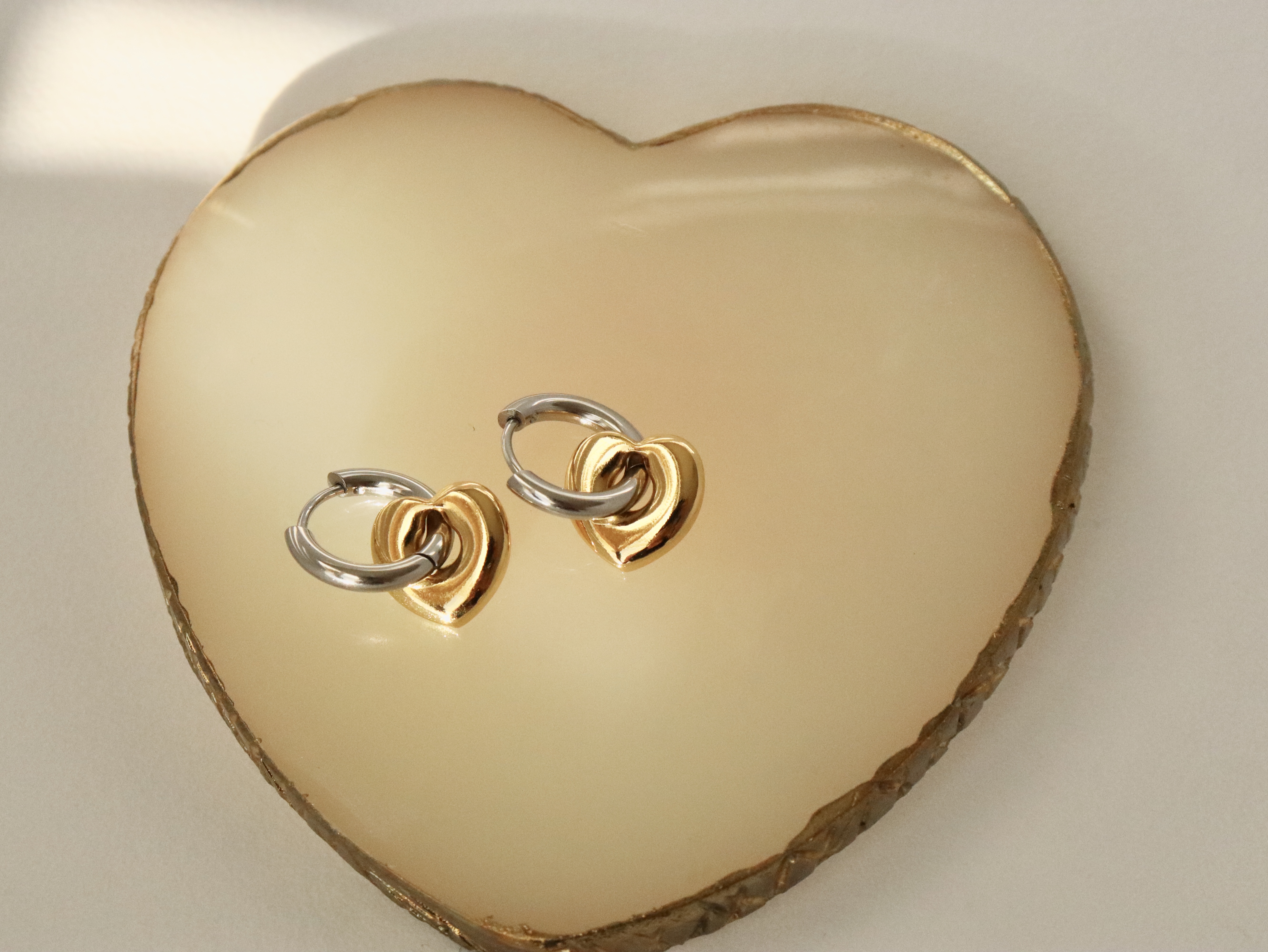 Chunky Heart Hoop Earrings
