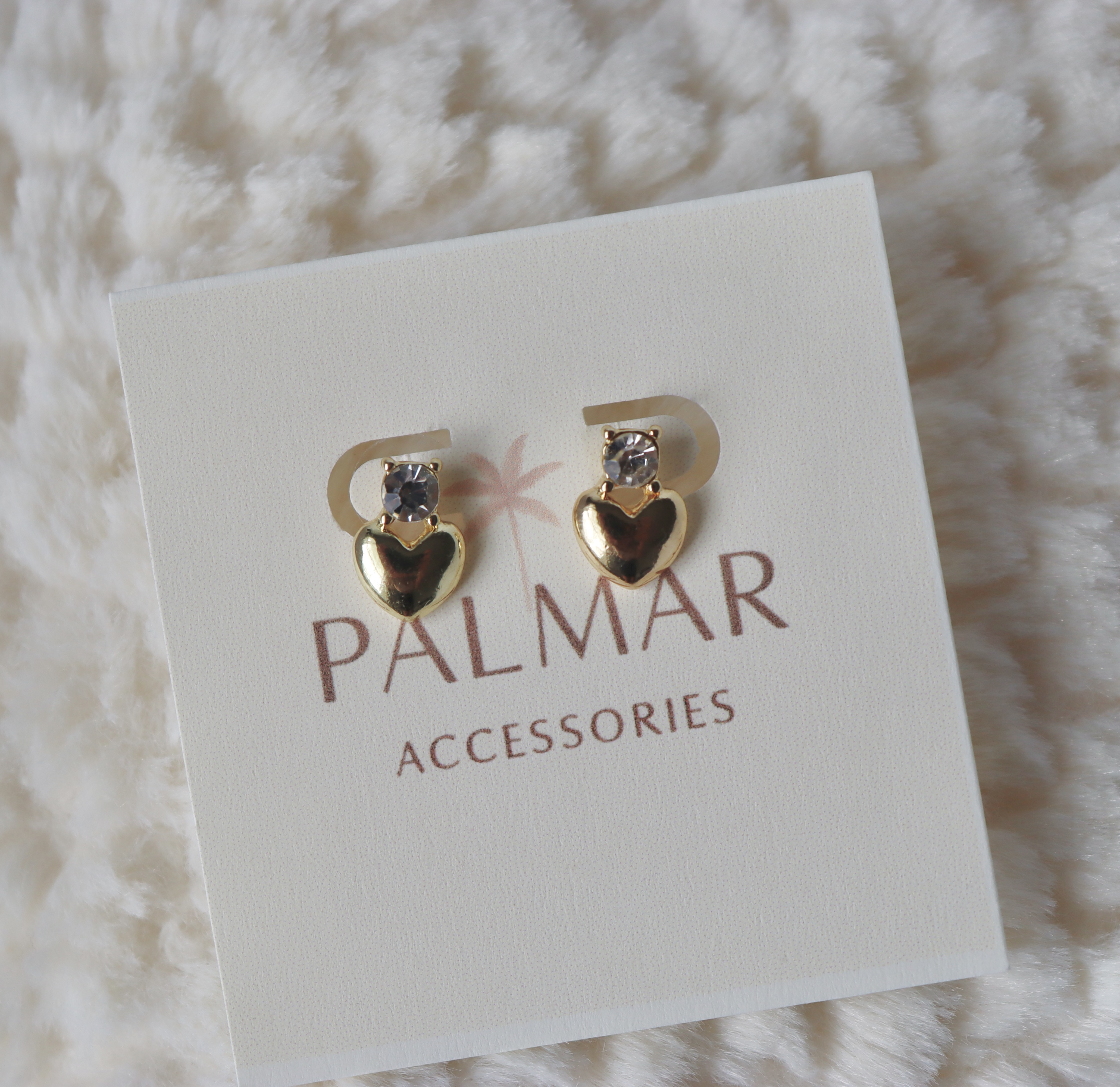 Gold Heart Stud Earrings