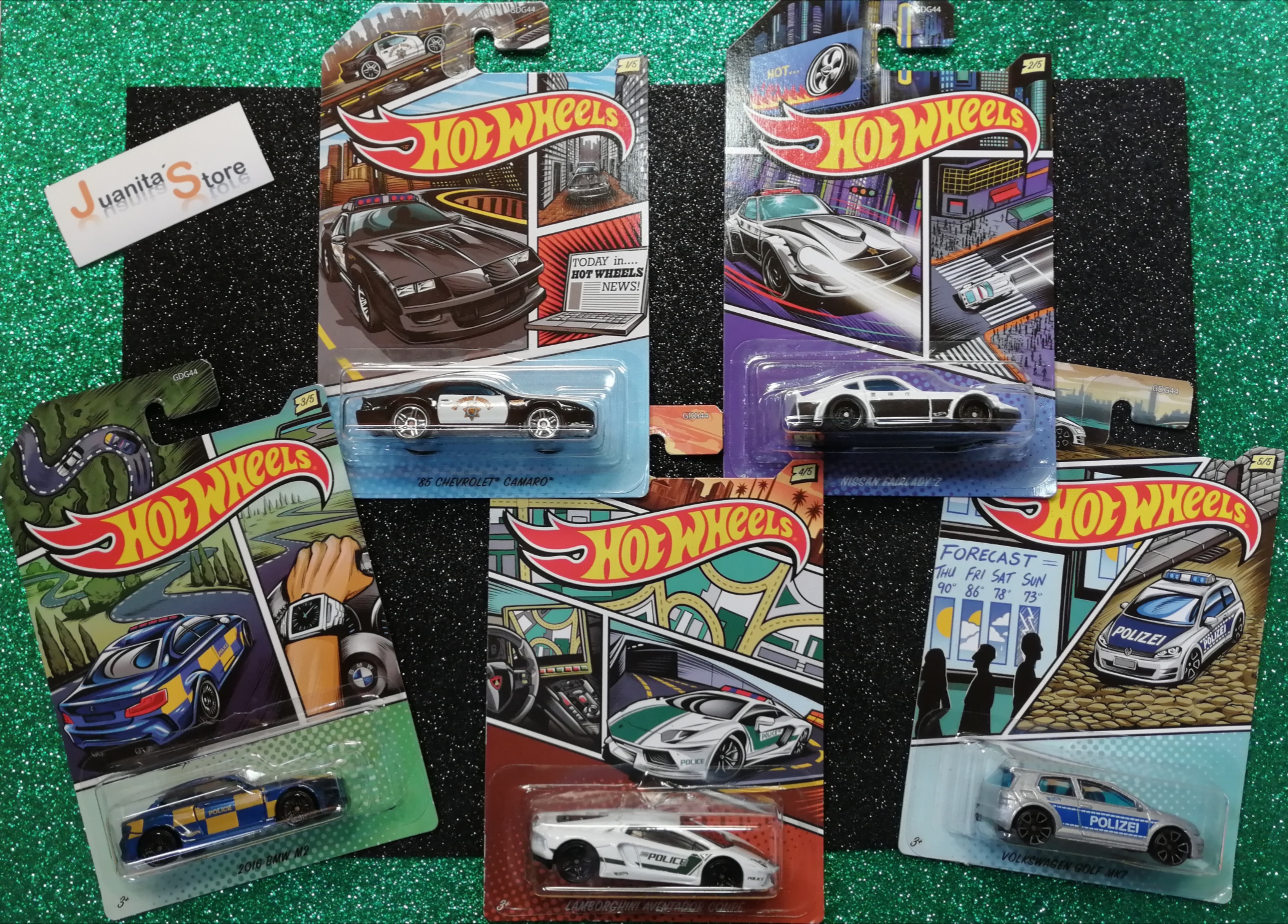 Hot Wheels - Set Police x 5 autos