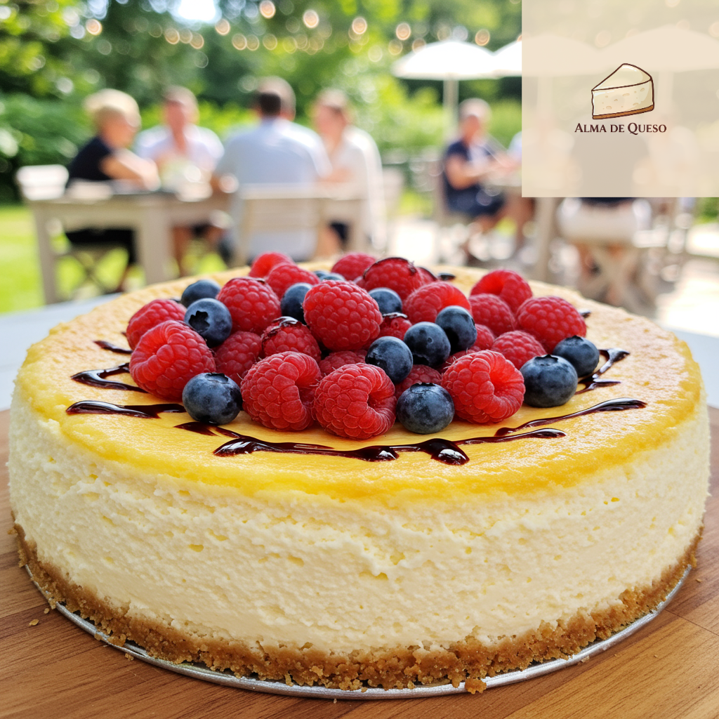 Tarta de Queso con Frutos Rojos y Reduccion Balsamica