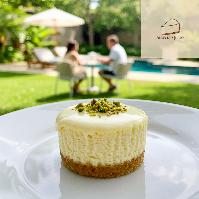 Tarta de Queso con Chocolate Blanco y Pistachos 12/16 Porciones