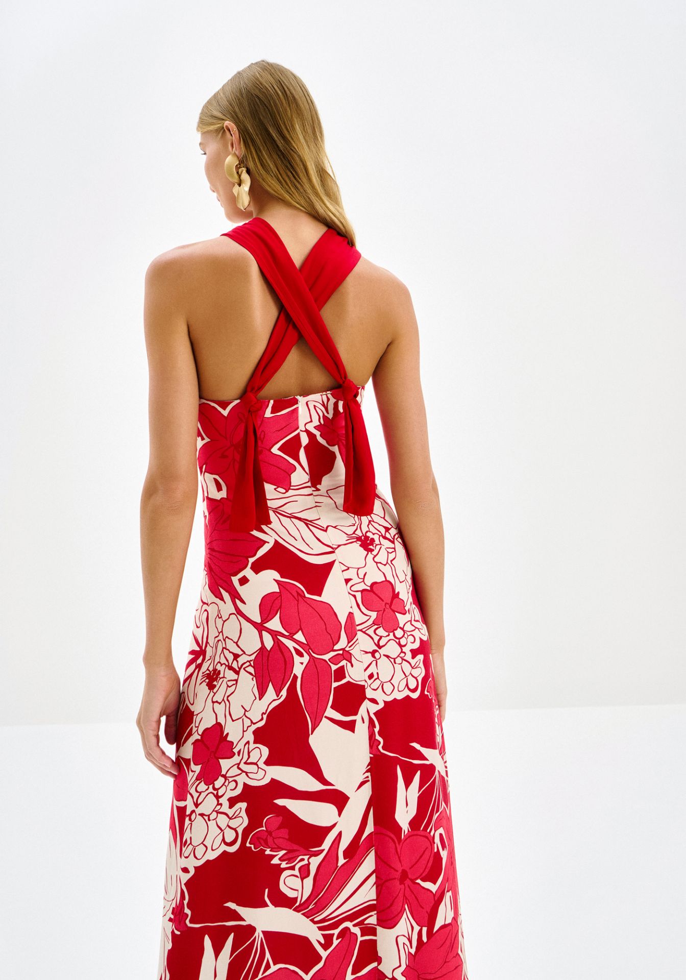 Vestido Largo Halter Mujer | Lez a Lez Floral Tropical