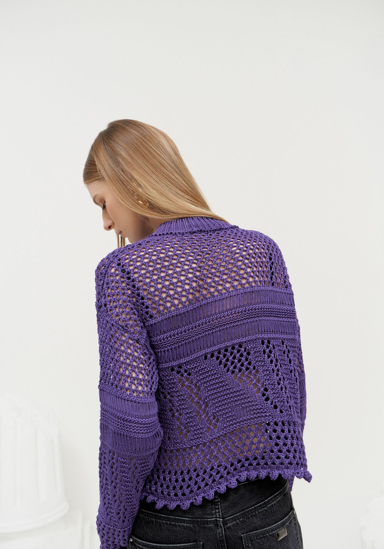 Top Cropped Tricô Mujer