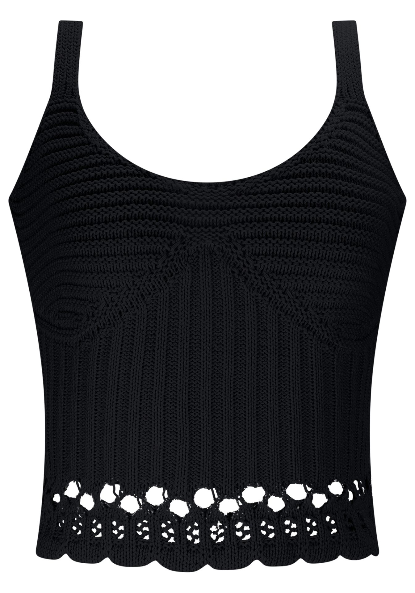 Cropped knit top con detalle en la cintura – estilo moderno y femenino