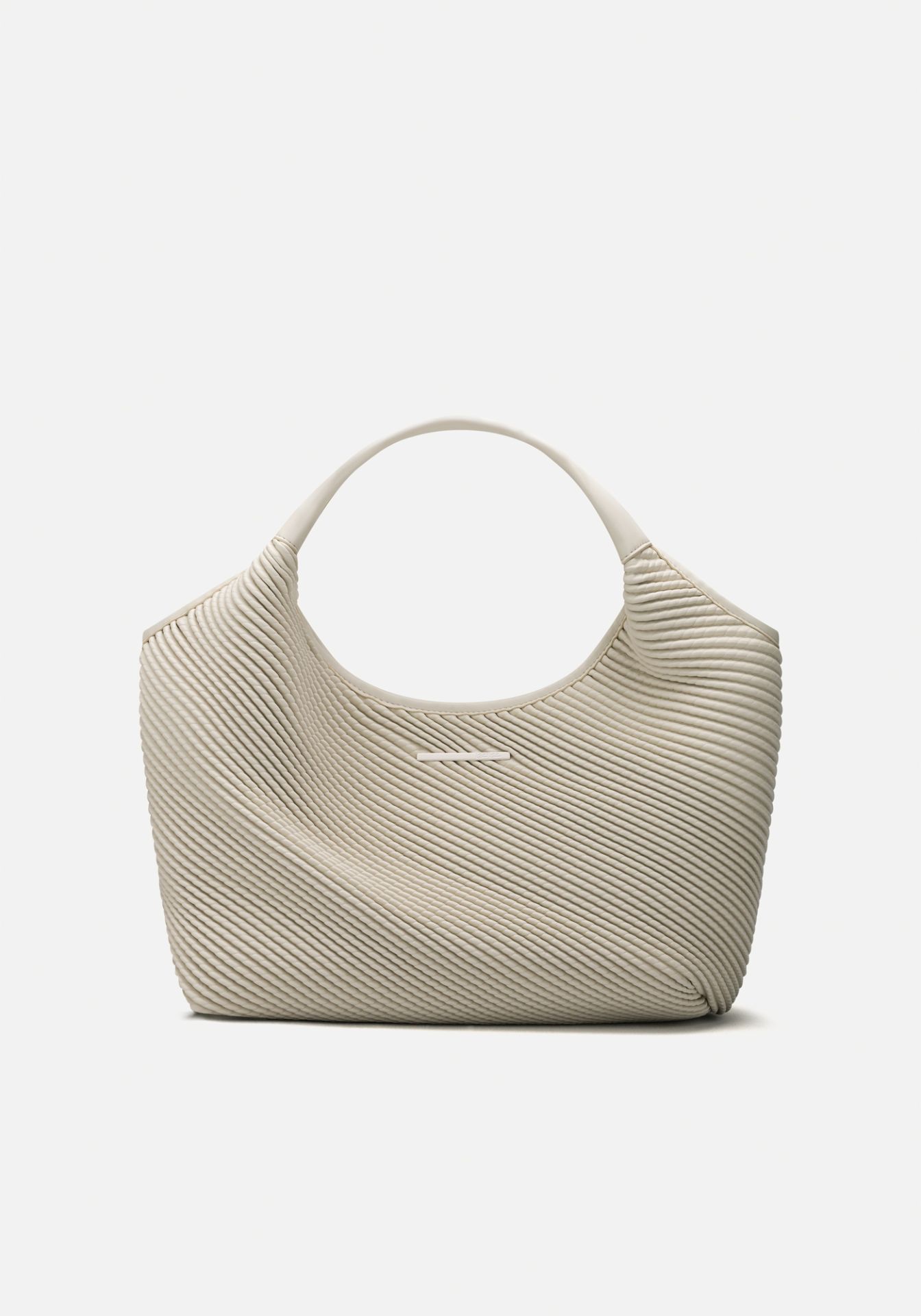 Bolso Grande Texturizado Mujer | Lez a Lez Beige Acanalado