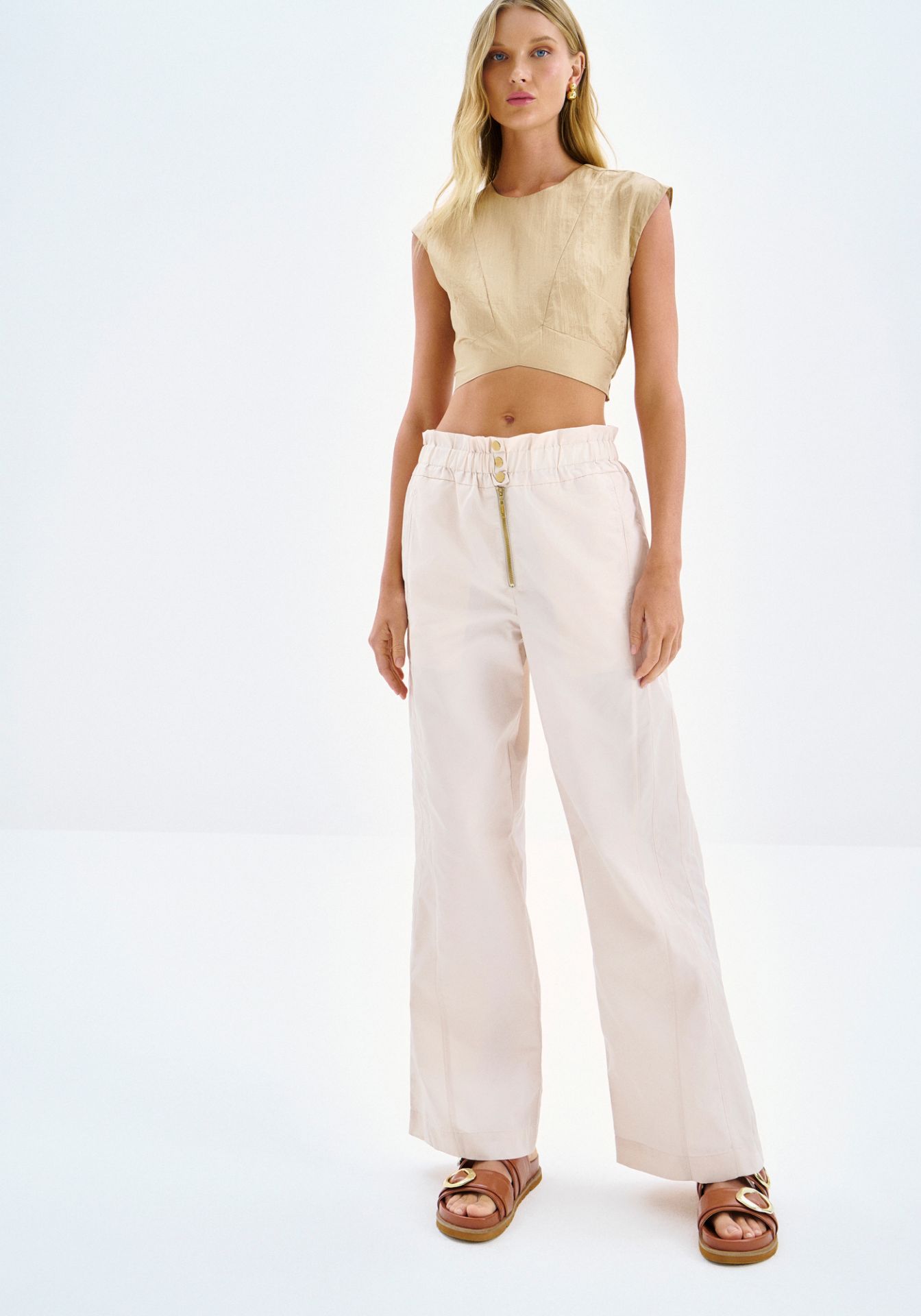 Wide leg pants con cintura elástica – estilo utilitario y cómodo