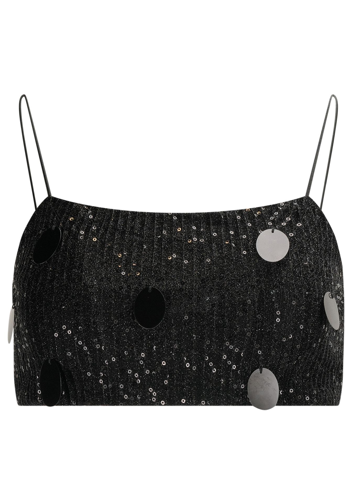 Top Cropped Recto con Máxi Paetês